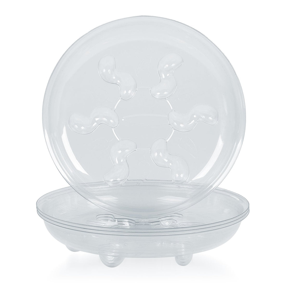 Idyllize 5 Pieces of 6 Inch Clear Thick Plastic Heavy Duty Sturdy Plant Saucer Drip Trays for pots (6'')