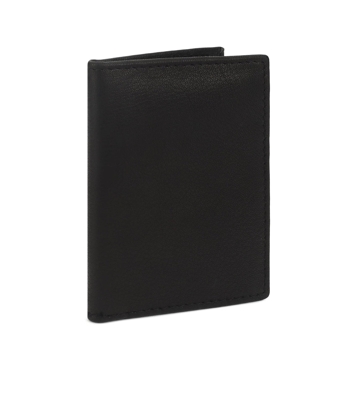 Leatherboss Genuine Leather Small Slim Bifold Wallet | Credit, Debit, ID Card Holder | Compact & Stylish with Clear ID Windows | Gift for Men, Black
