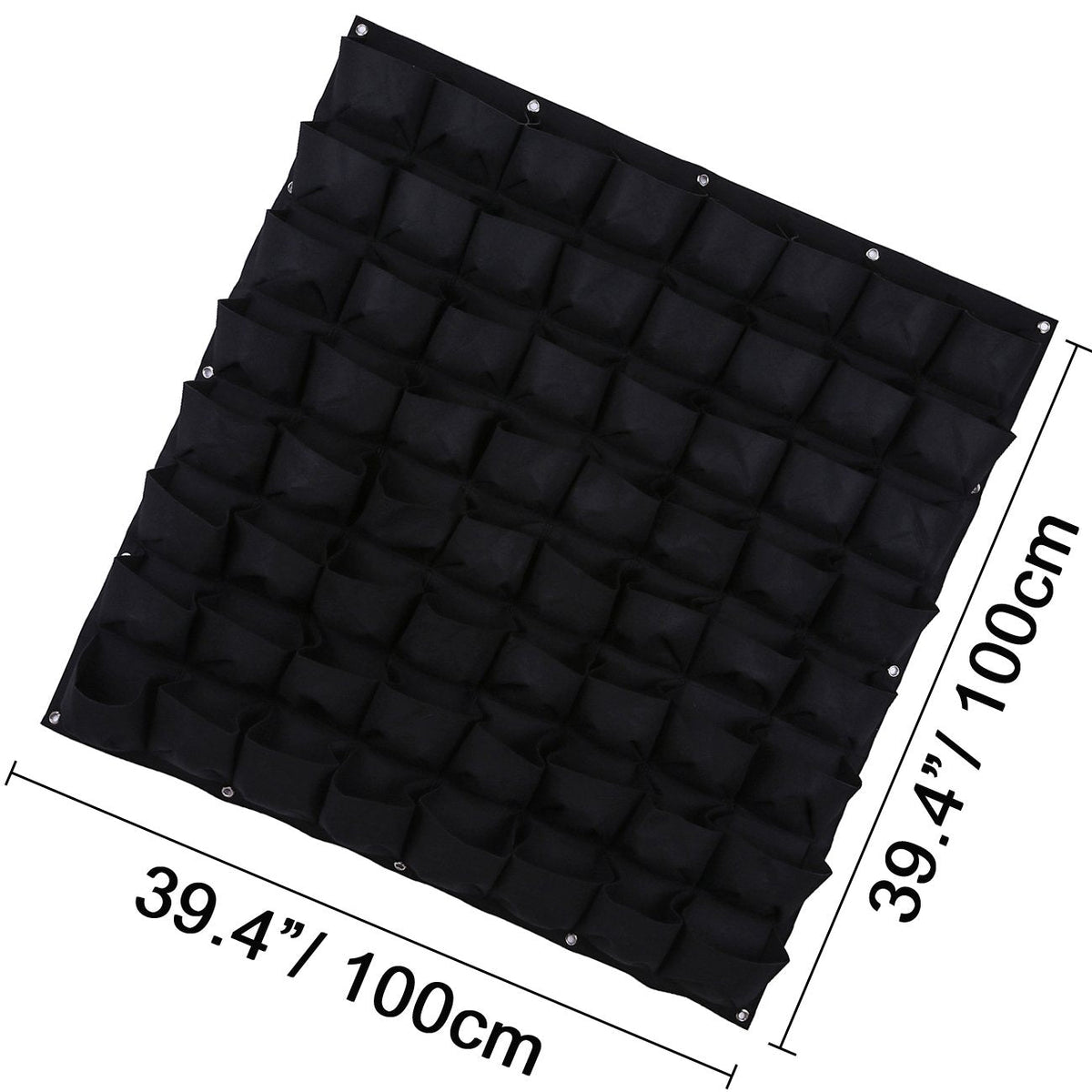 Ogrmar 64 Pockets Vertical Wall Garden Planter Plant Grow Bag for Flower Vegetable for Indoor/Outdoor (64 Pockets, Black)