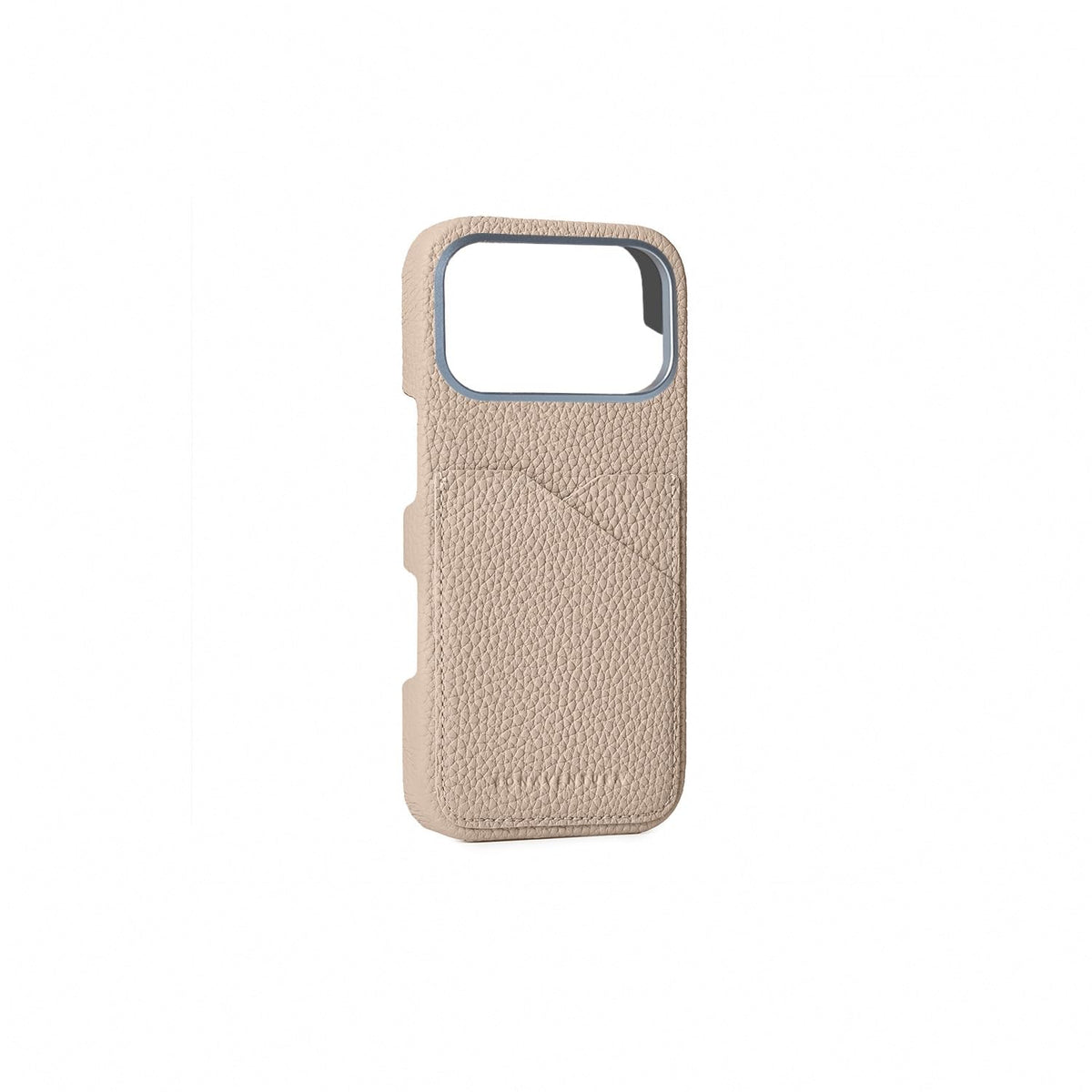 BONAVENTURA (for iPhone 17 Pro Max Shrink Leather Back Cover Case [Greige], Made with Premium European Leather, Genuine Leather, Gift BPCT17PM-GG