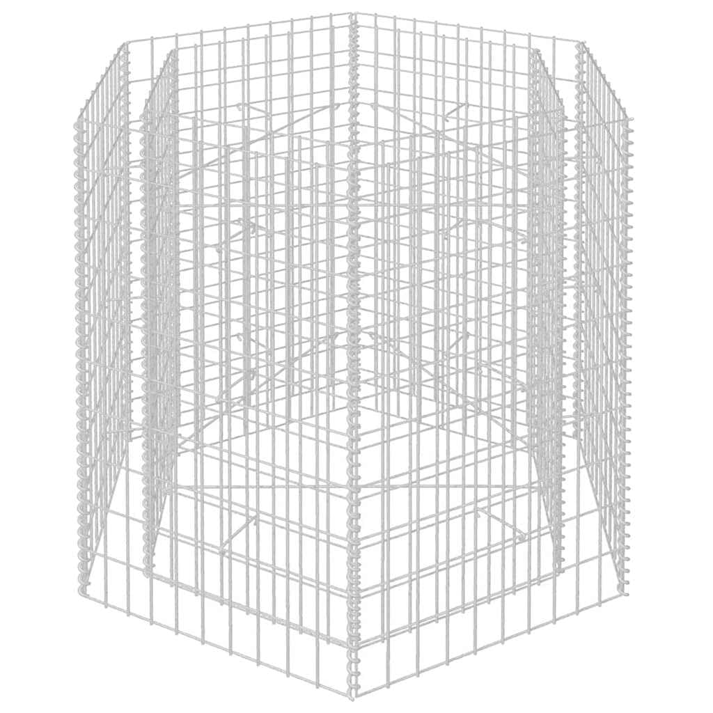 Gabion Raised Bed Silver Galvanized Steel 39.4 x 35.4 x 39.4 in, Gardening, Pots & Planters, 142533