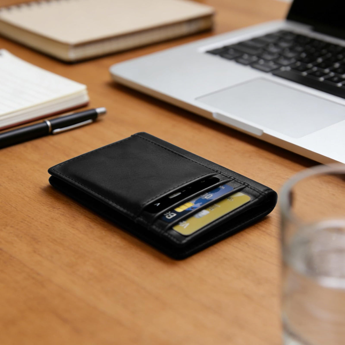 baotuiok Small Card Case Slim Mens Bifold Wallet，Thin Travel Minimalist Leather Wallet for Men， Credit Card Holder for Men(black)