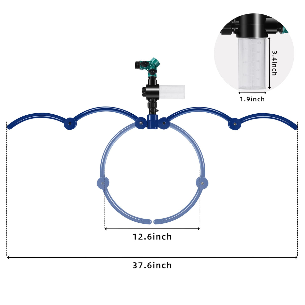360° Tree Water Sprinkler,Tree Root Watering Tool,Water Ring Sprinkler Irrigation System for Outdoor Plants Raised (Blue)