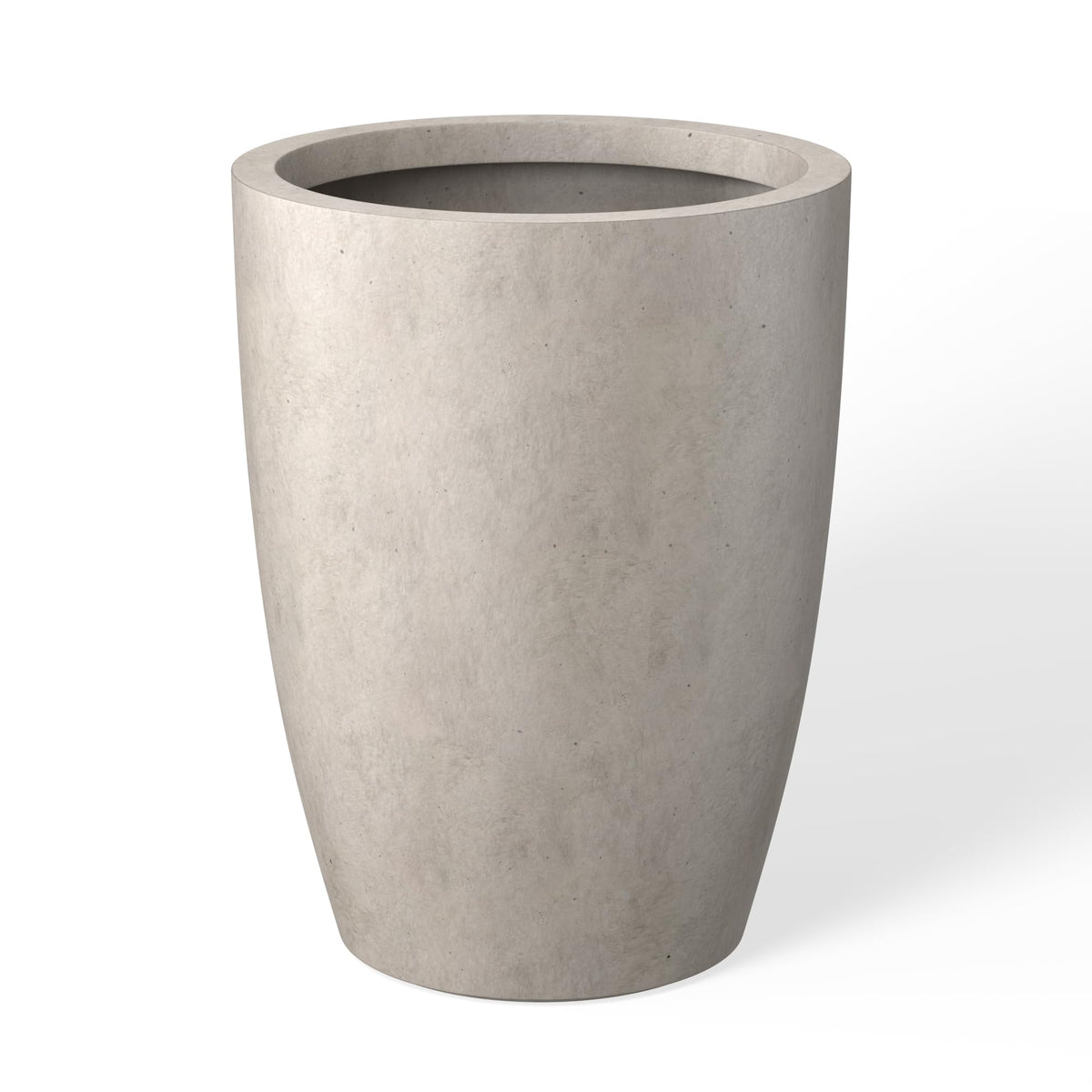 Kante 18.1" H Tall Round Concrete Planter for Outdoor Indoor, Modern Decorative Plant Pots with Drainage Hole & Rubber Plug for Home & Garden Weathered Concrete