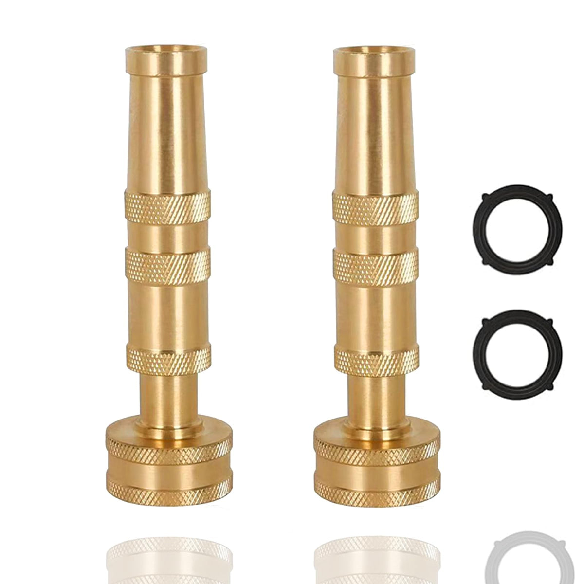 VNEIRSHAH High-Pressure Brass Adjustable Twist Nozzle, Garden Hose Heavy Duty Nozzle Sprayer for Car Washing, Cleaning,Patio, Lawn,2-Pack ﻿