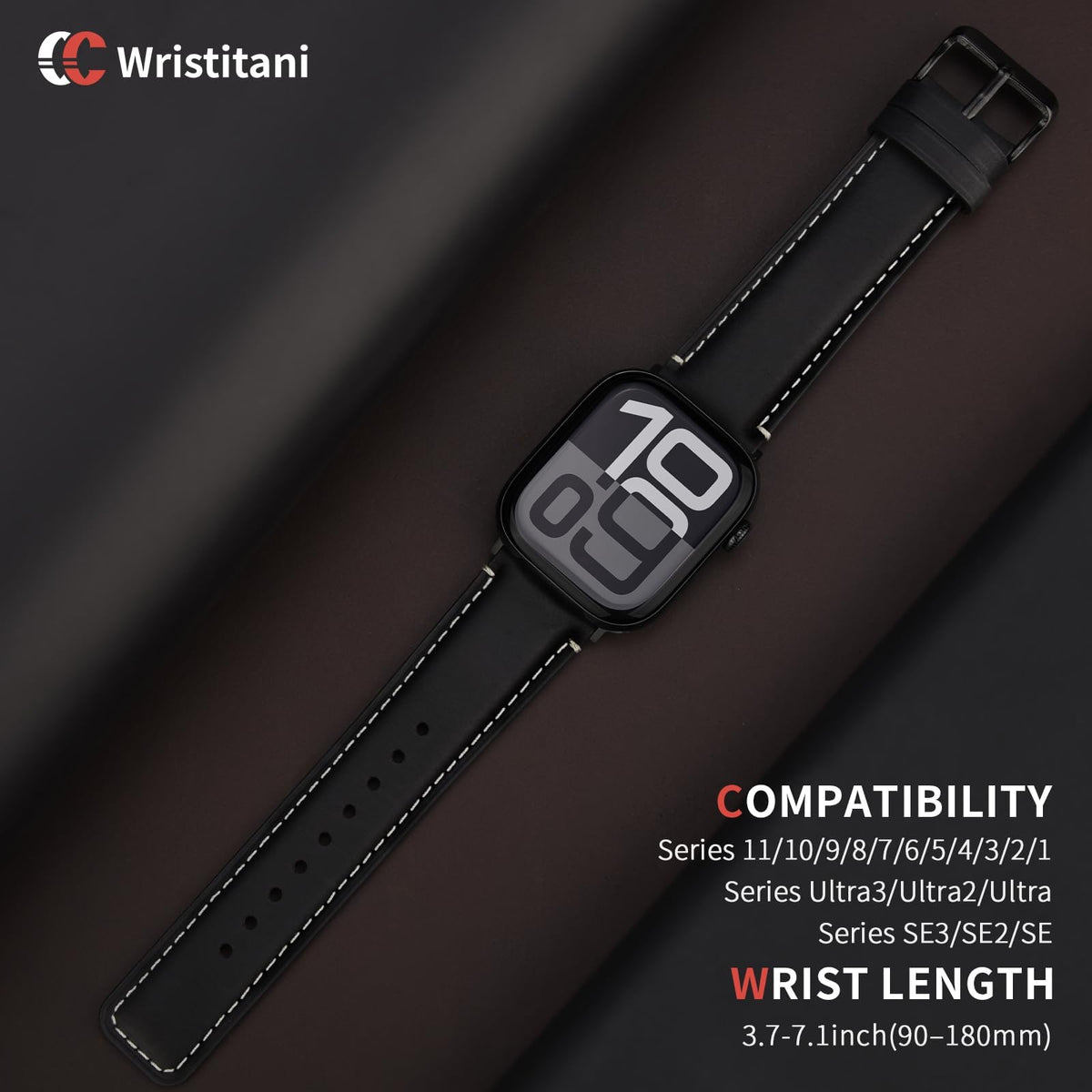 Wristitani 3 Pack Leather Bands Compatible With Apple Watch Bands 44mm 45mm 46mm 49mm 40mm 41mm 42mm for Men,Genuine Leather Replacement Straps for iWatch Ultra3/2/1 SE3/2/1 Series 11/10/9/8/7/6/5/4