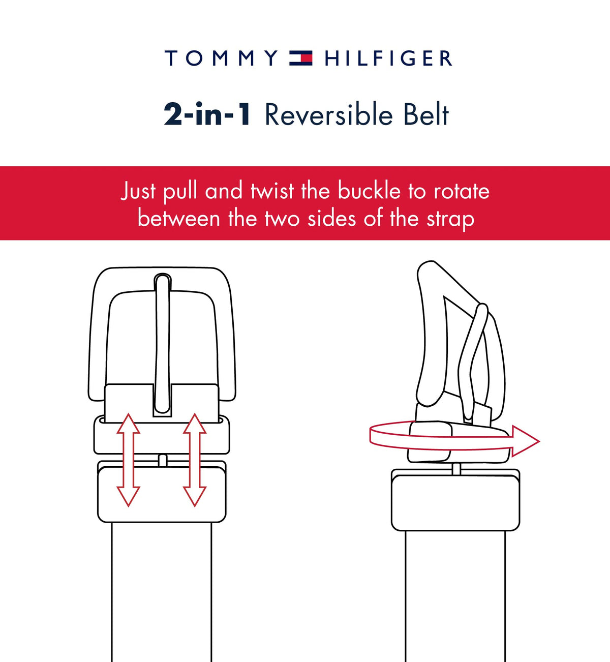 Tommy Hilfiger Women's Reversible TH Flag Enamel Slim Belt, Tan/Black, Large