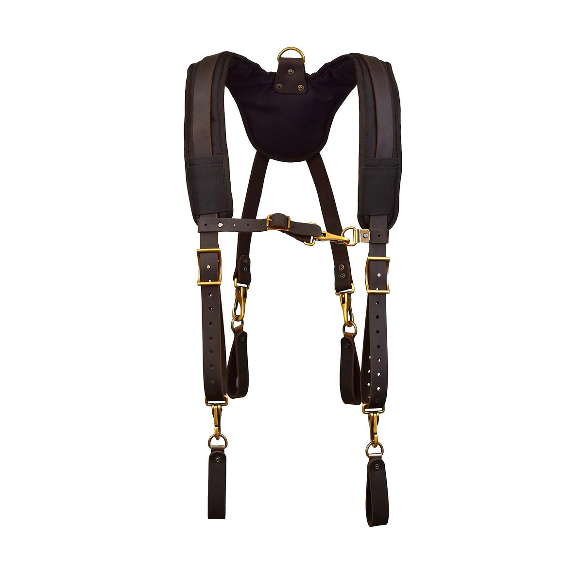 OX Tools Pro Oil Tanned Leather Tool Belt Suspenders for Men - Heavy Duty & Padded Support w/Adjustable Chest Strap OX-P263501 - Tirantes Para Bolsas de Construccion
