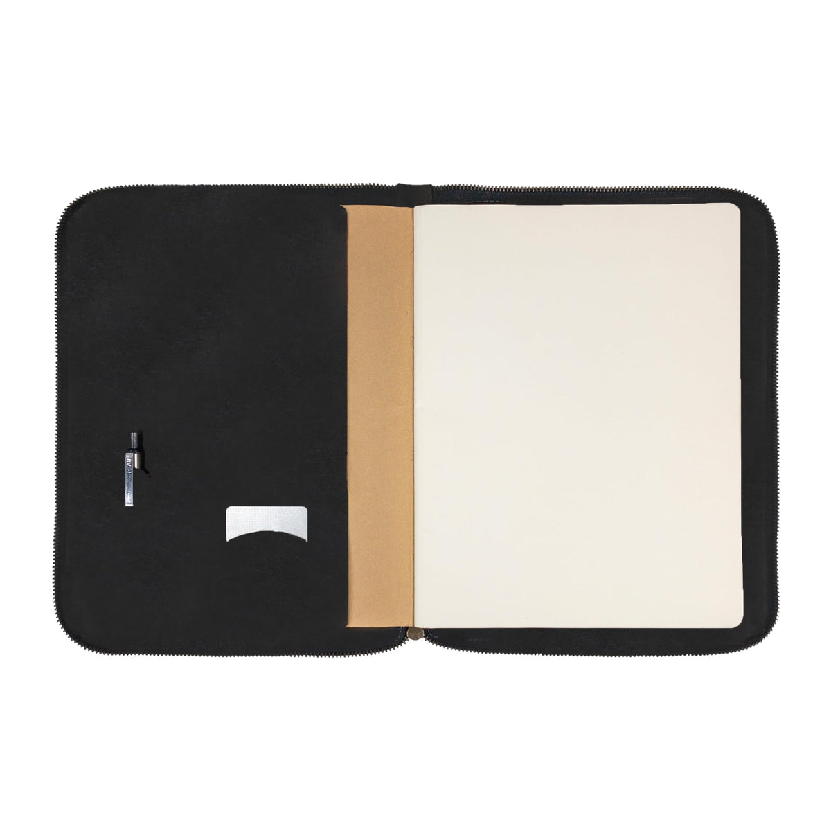 Hide & Drink, Zippered Journal Cover for Moleskine Notebook, XXL Size (8.5 x 11 in. Notebook NOT Included) Full Grain Leather, Handmade, Charcoal Black