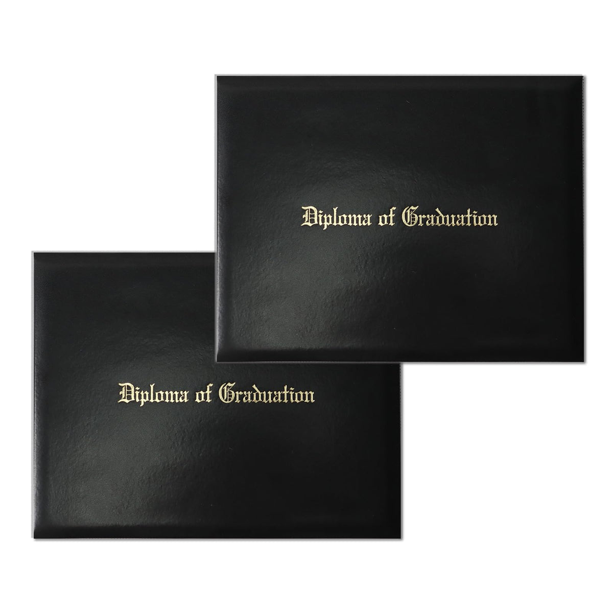 YIIOSS Diploma Holder Diploma Covers 8.5”x11” Imprinted “Diploma of Graduation”for Graduation Certifications Folder,Black,2-Pack