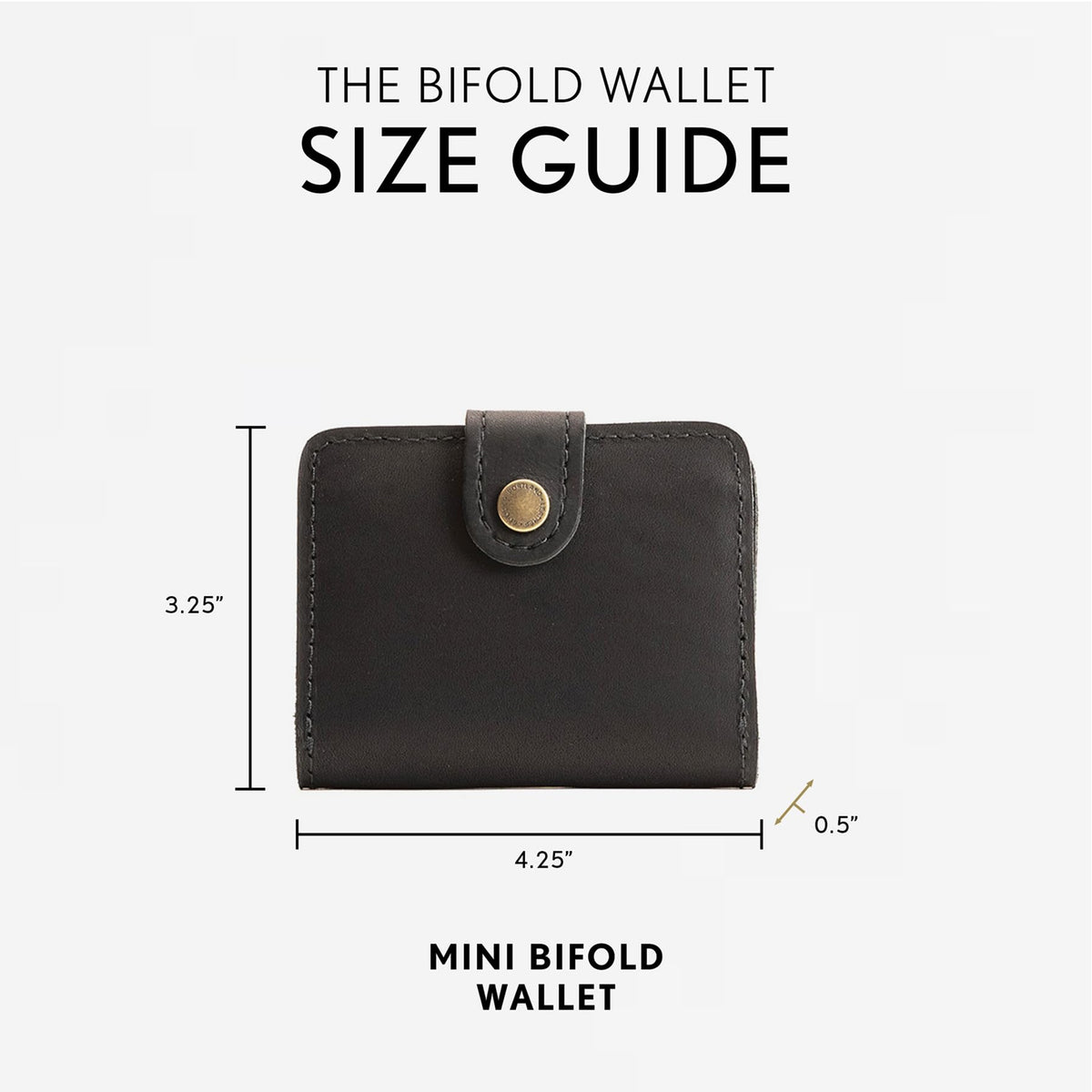 Portland Leather Goods Women's Mini Bifold Wallet – Slim, Palm-Sized Design with Secure Snap Closure, 2 Card Slots, 2 Cash Slots & Zippered Coin Pocket – Black