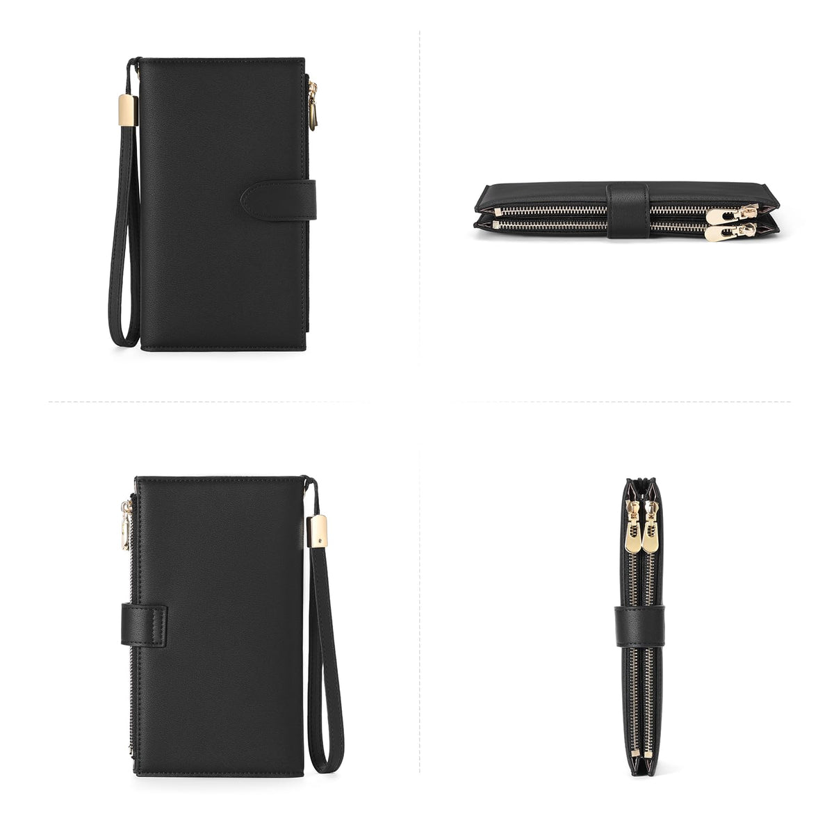 FALAN MULE Wallet Women Multi Card Slim Leather RFID Blocking Credit Card Holder Wallet Purse with Zipper Pocket