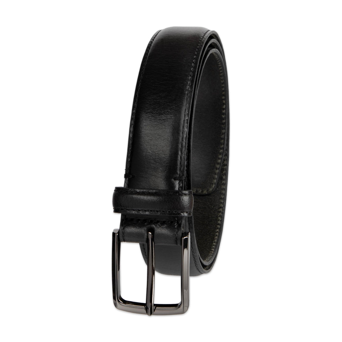 Haggar Men's Leather Dress Belt, Black, Medium
