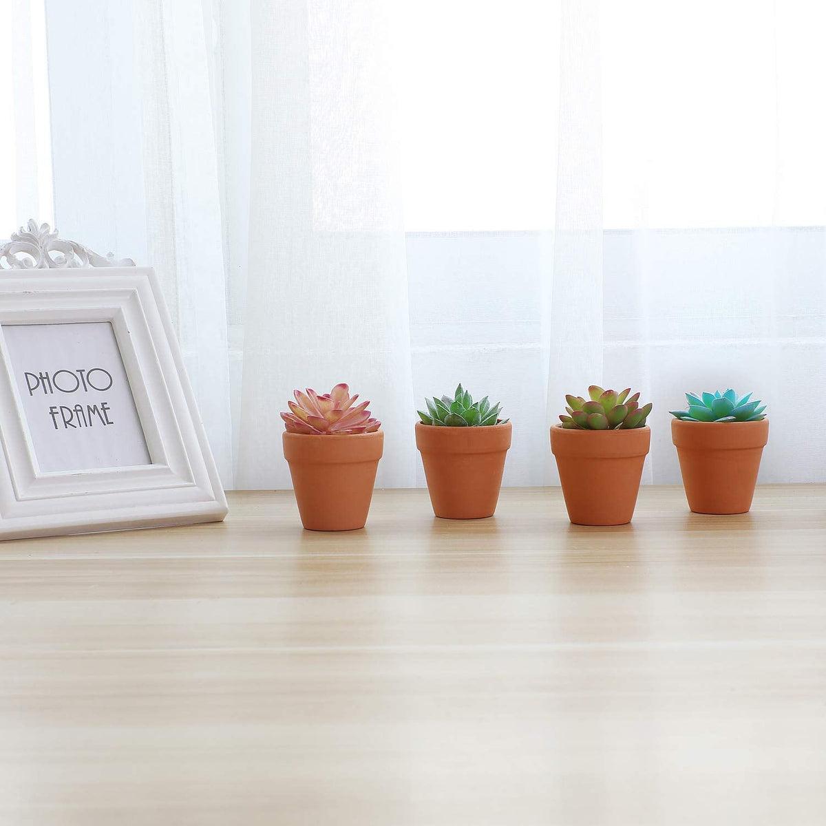 T4U 2.5 Inch Terracotta Clay Pots Pack of 12 - Mini Hand Craft Nursery Plant Pot Succulent Cactus DIY Pottery Planter Home Garden Windowsill Decoration Christmas Gift