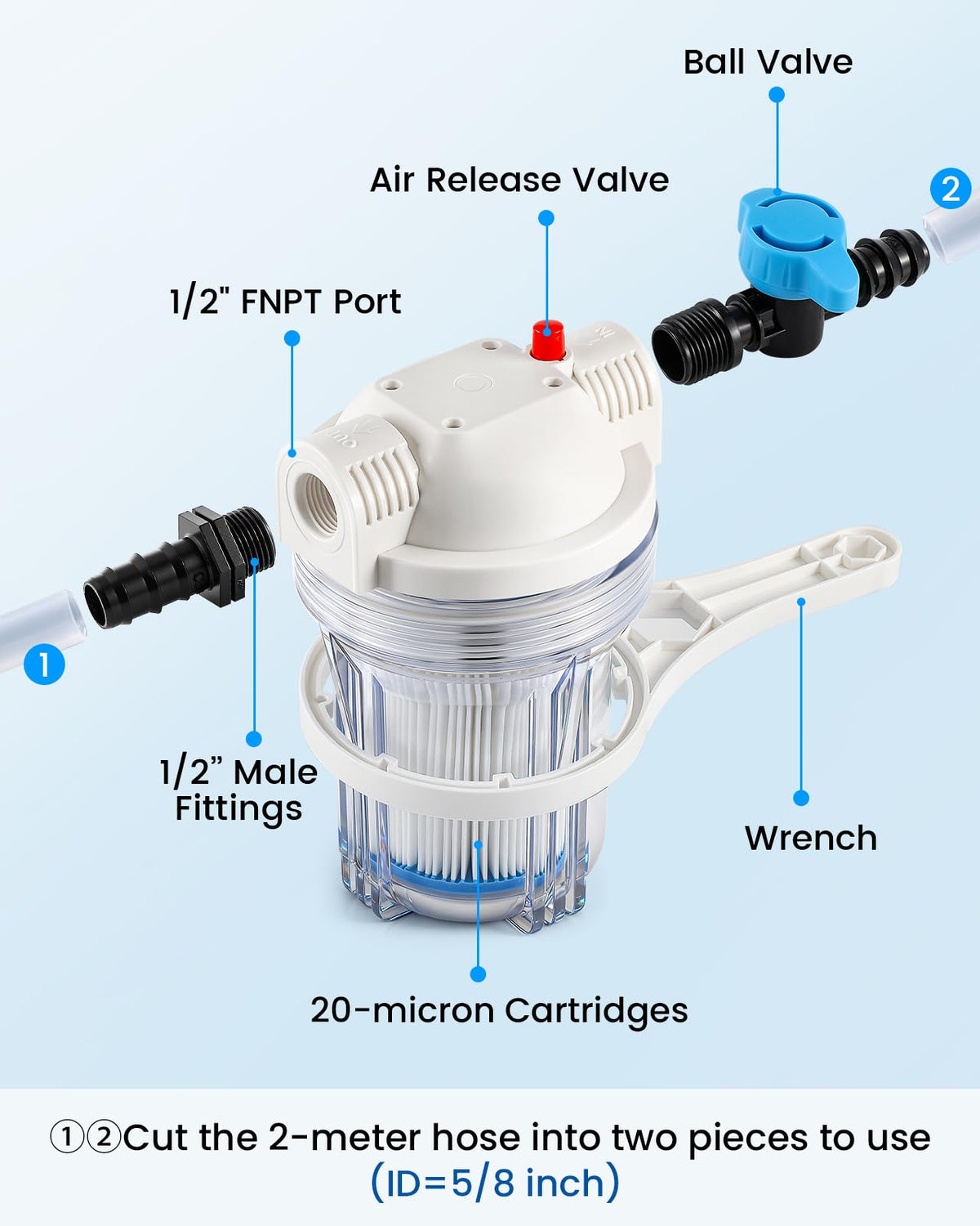 BAOSHISHAN Cold Plunge Water Filter Kit for Ice Bath Tub & Chiller Systems