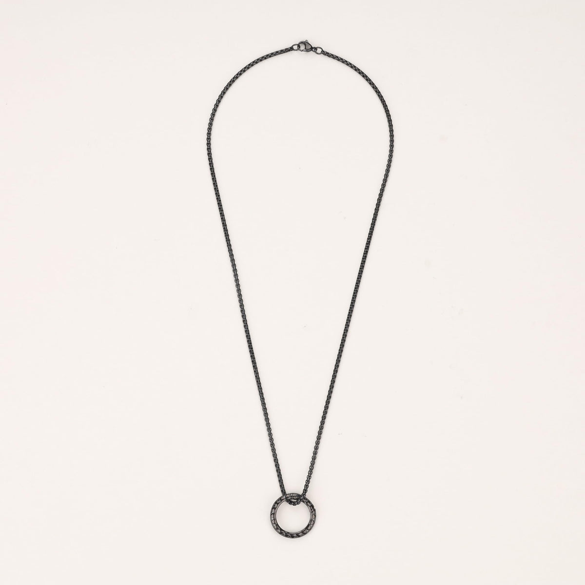 GAVU Black Ring Keeper Necklace for Men, Stainless Steel Ring Holer Necklace 24"