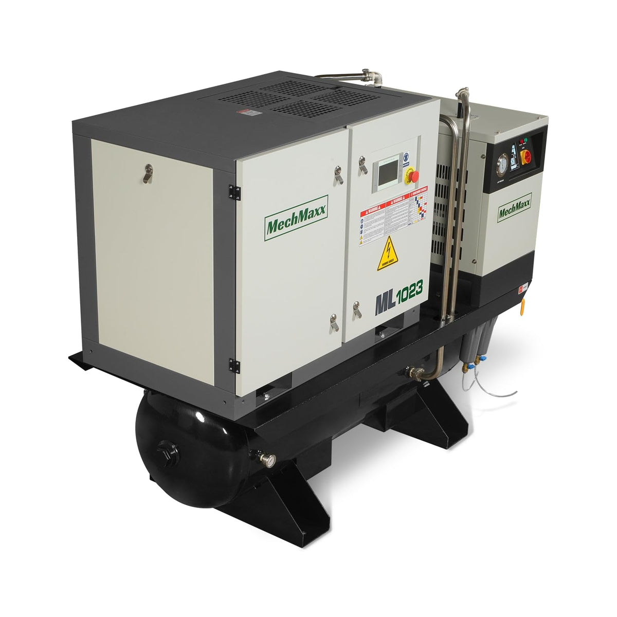 10HP Combined Rotary Screw Air Compressor with Dryer & 66-Gal ASME Tank | 32 CFM, 116 PSI, 230V 3-Phase – Industrial Grade,Model ML1023