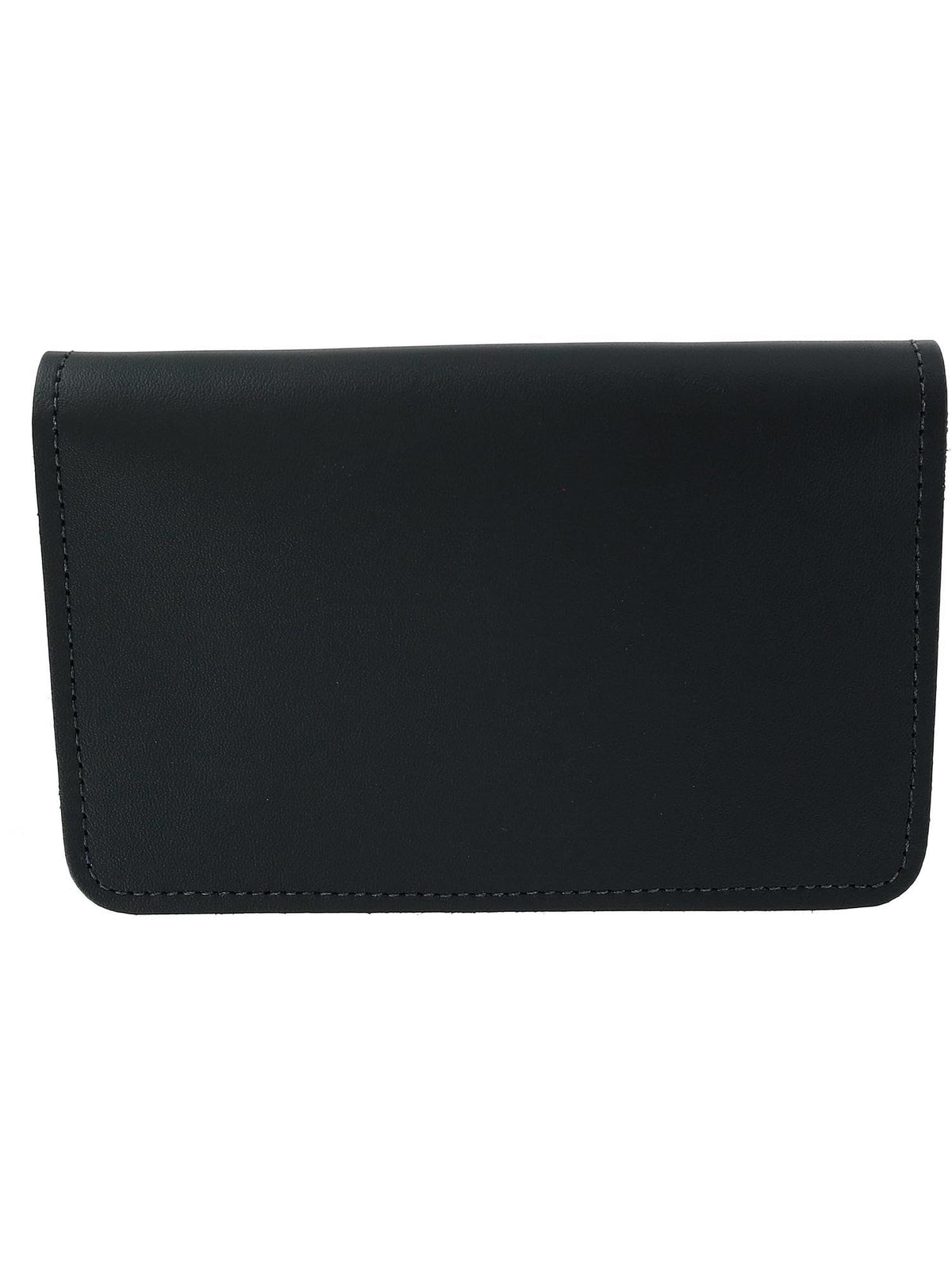 CTM Leather Top Stub Checkbook Cover Wallet, Black
