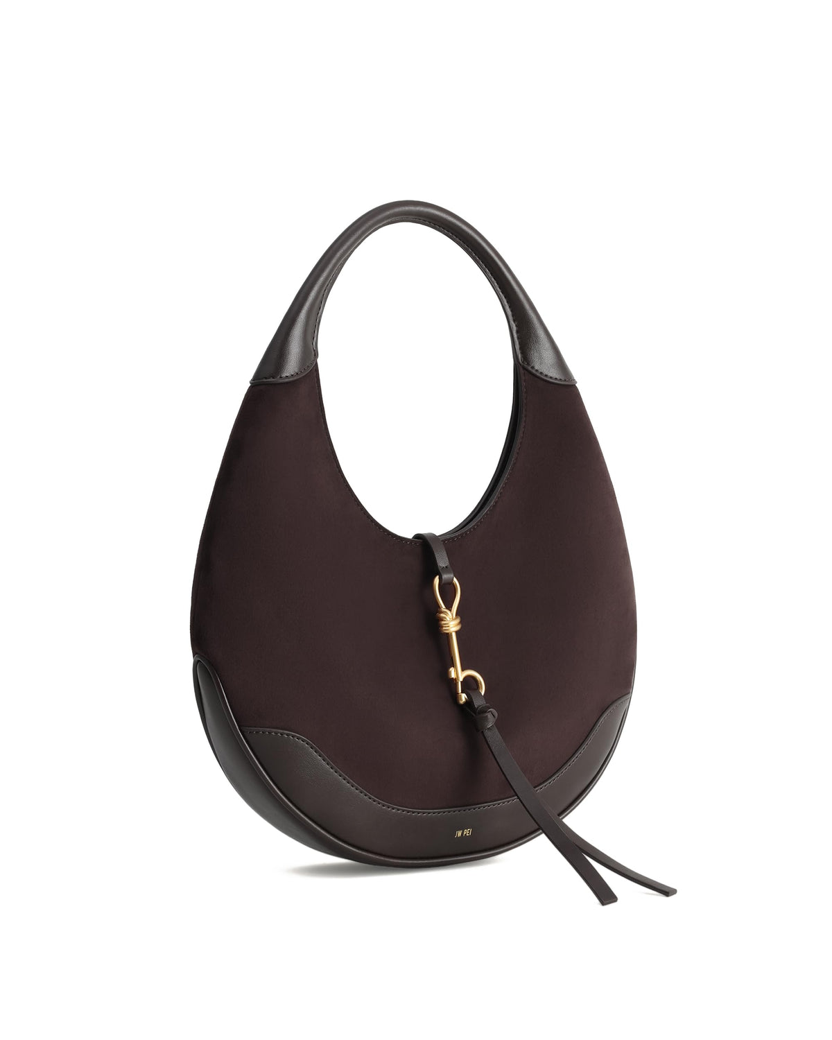 JW PEI Women's Colette Faux Suede Crescent Hobo Bag - Dark Brown