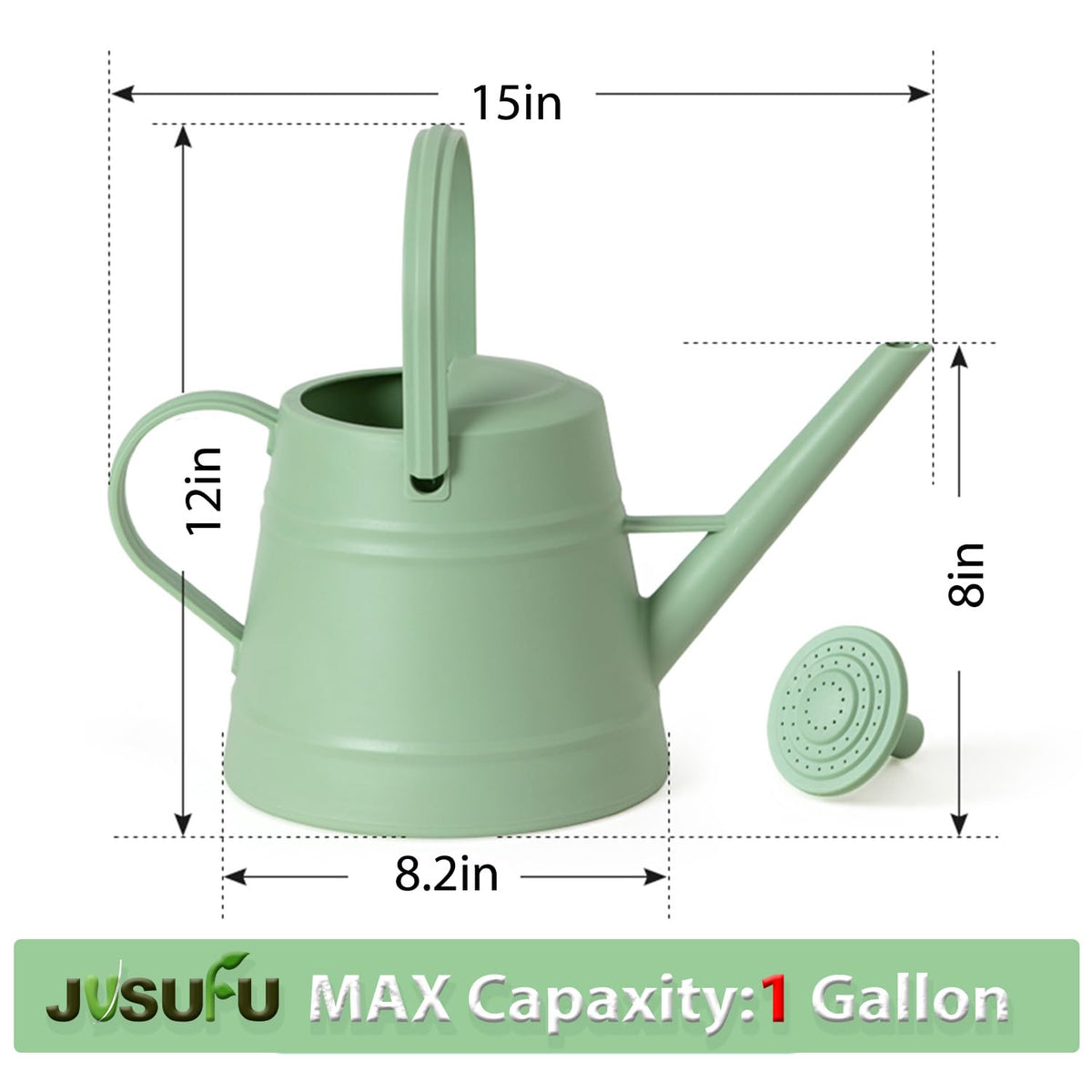 1 Gallon Watering Can for Plants, Watering Cans for Indoor&Outdoor Gardening, Water Can with Ergonomic Movable Handle (Green)