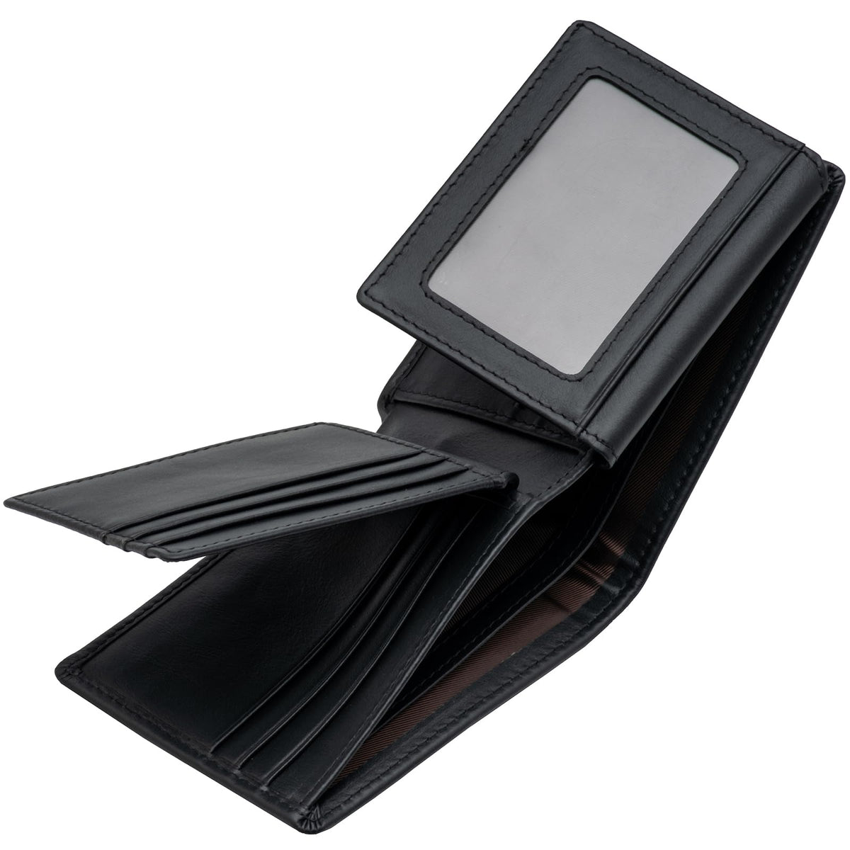 baotuiok Mens Bifold Leather Wallet with 14 Card Slots, 2 ID Windows, Large Capacity, and RFID Blocking Large Wallet for Men