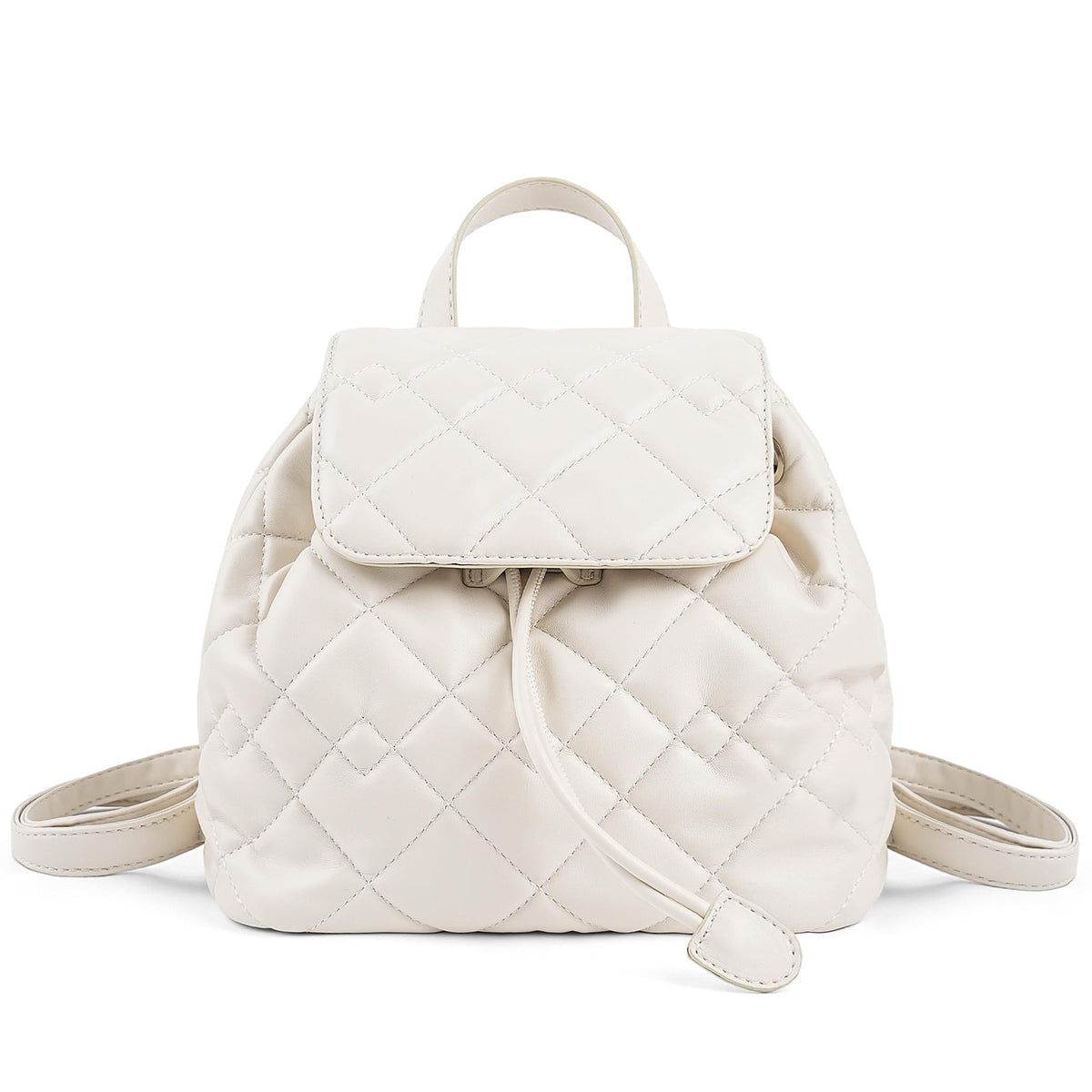 Goinsound Quilted Mini Backpack for Women, Vegan Leather Convertible Backpack Purse with Magnetic Closure, Trendy Daybag