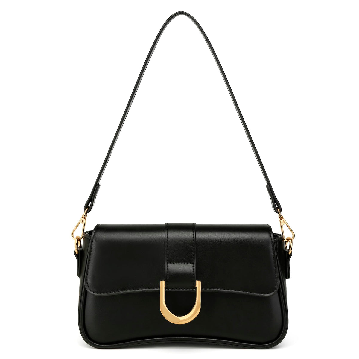 KKXIU Shoulder Bag for Women, Small Handbag Cute Purse Retro Clutch Underarm Hobo Bag, Black