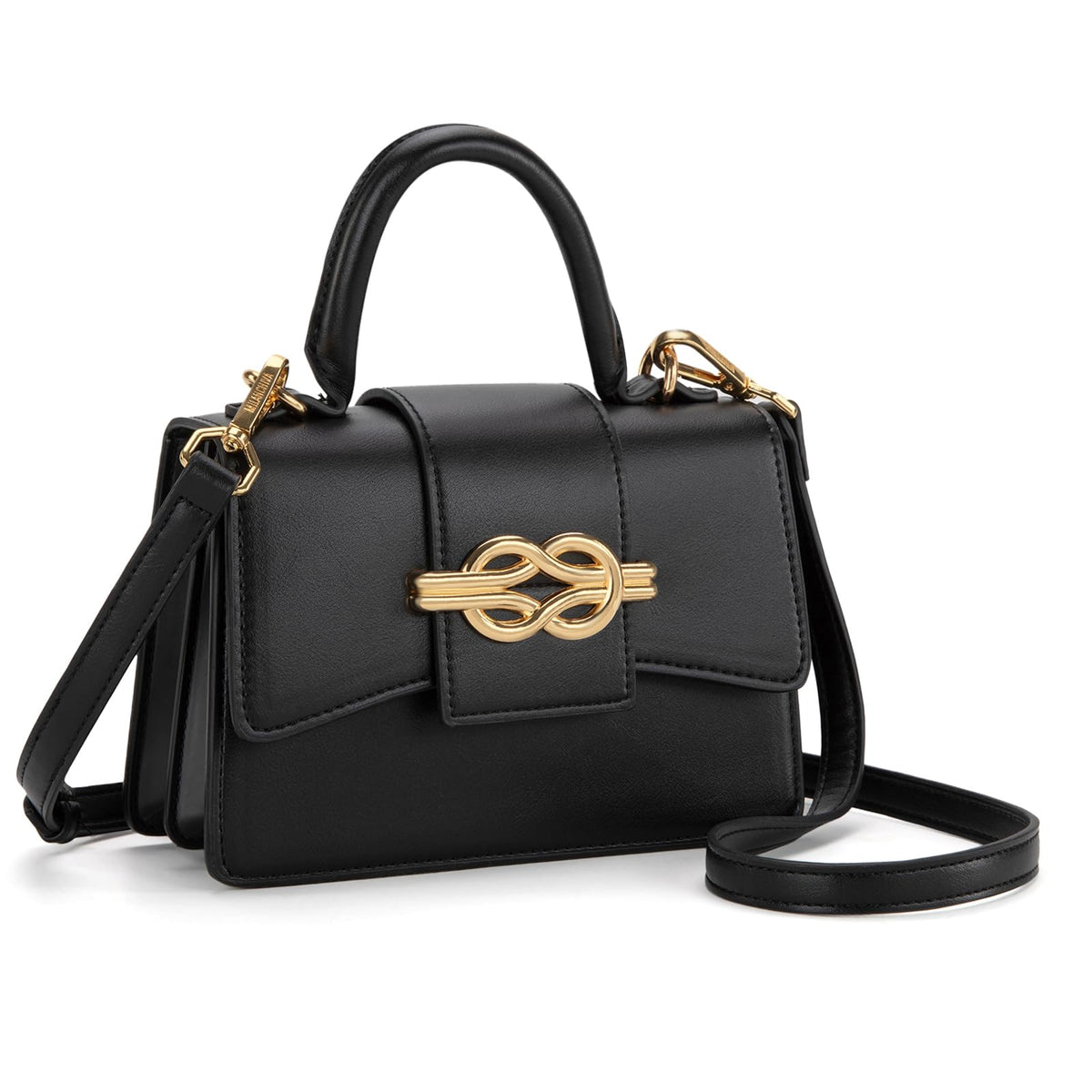 Milan Chiva Small Top Handle Purses for Women Mini Satchel Crossbody Bag Elegant Trendy Square Bag Designer Handbag MC-415BK