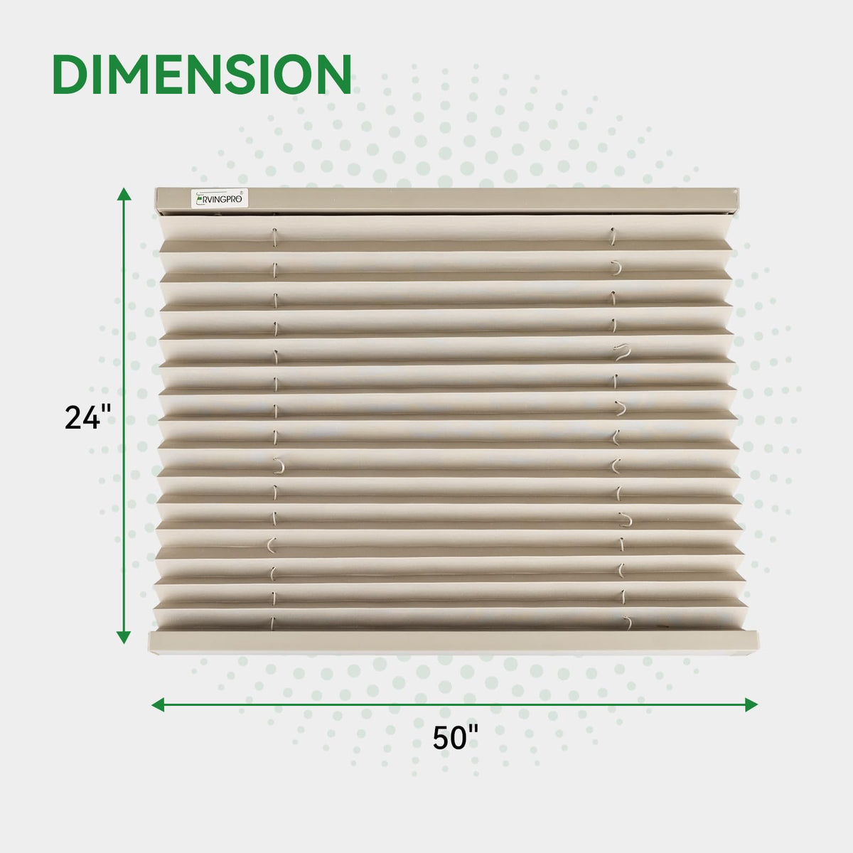 RVINGPRO RV Blinds for Camper Windows, Grey Polyester, 50inW x 24inH, Model 969b51af-cdf3-4851-b094-3a675f966