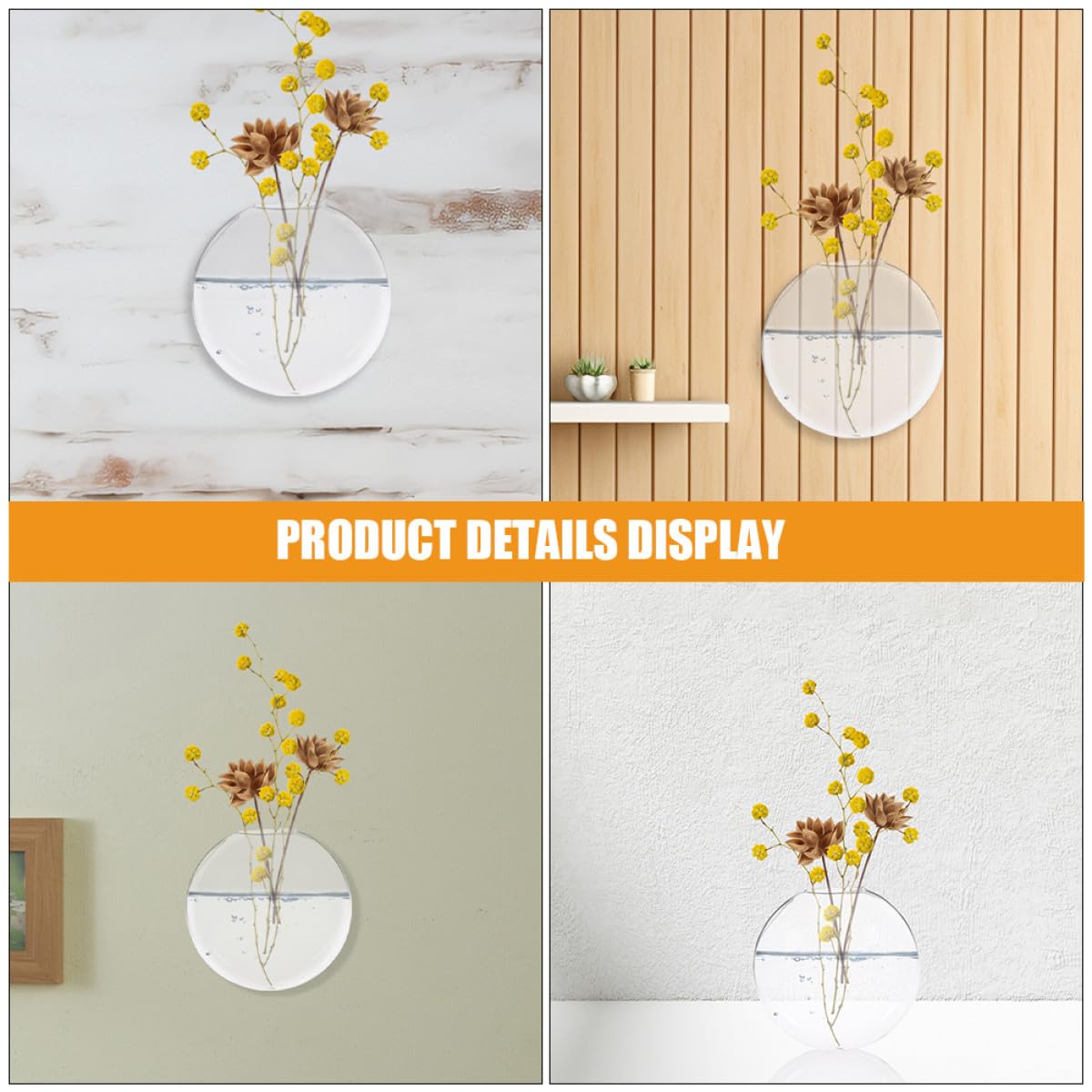 UTHCLO 2pcs Wall Hanging Hydroponic Vase Set Glass Terrarium Planter Pot for Indoor Plant Decoration