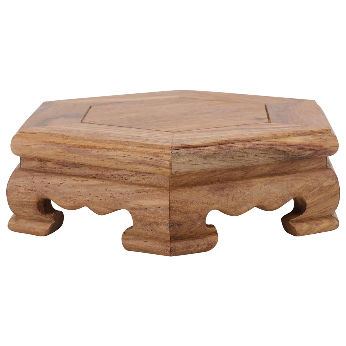 Cabilock Rosewood Base Decorative Flowerpot Stand 4.72 Inch Round Wooden Display Pedestal for Indoor Outdoor Plant Holder Home Garden Decor