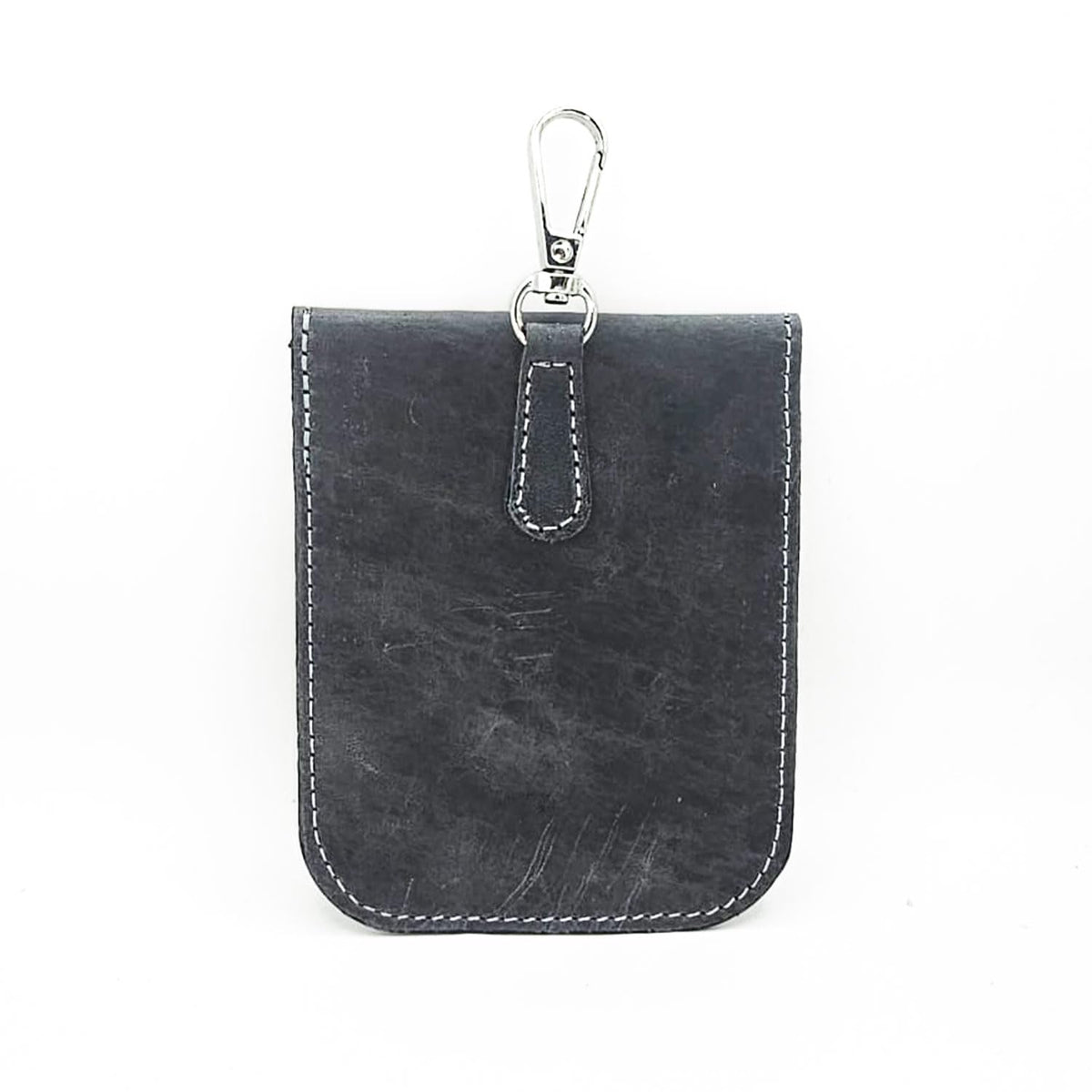 Real Leather Faraday Pouch for Key Fob Signal Blocker Protector - Faraday bags for car keys - RFID Blocking Sleeves (Grey)