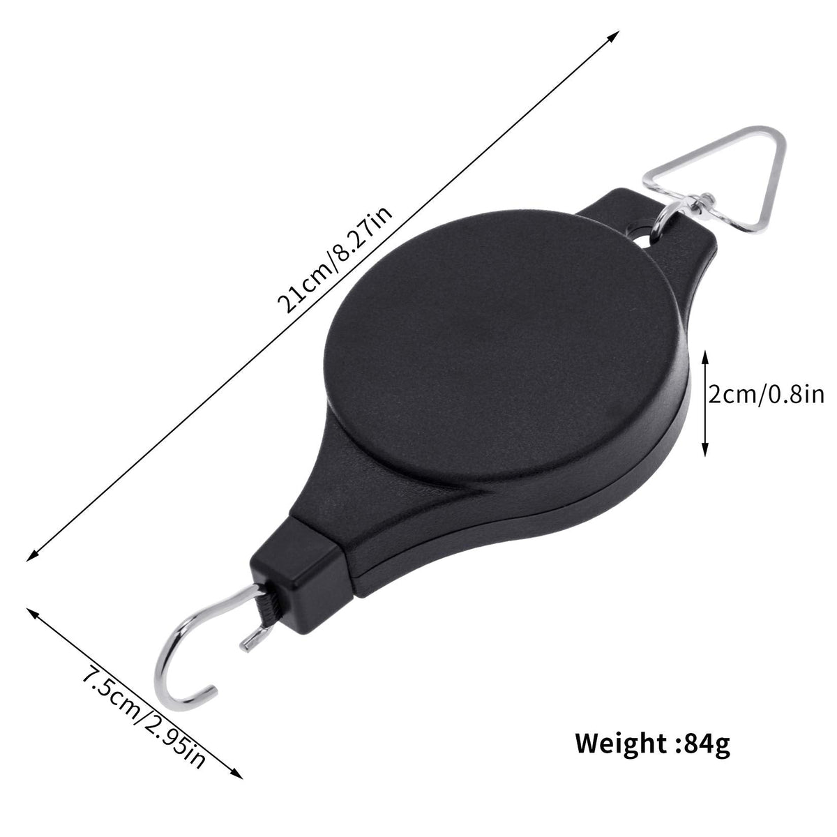 3 Pack Plant Pulley Retractable Hanger, Easy Reach Plant Pulley Adjustable Height Wheel for Hanging Plants Heavy Duty, Indoor Outdoor Plant Hanger for Garden Baskets Pots & Birds Feeder - Black