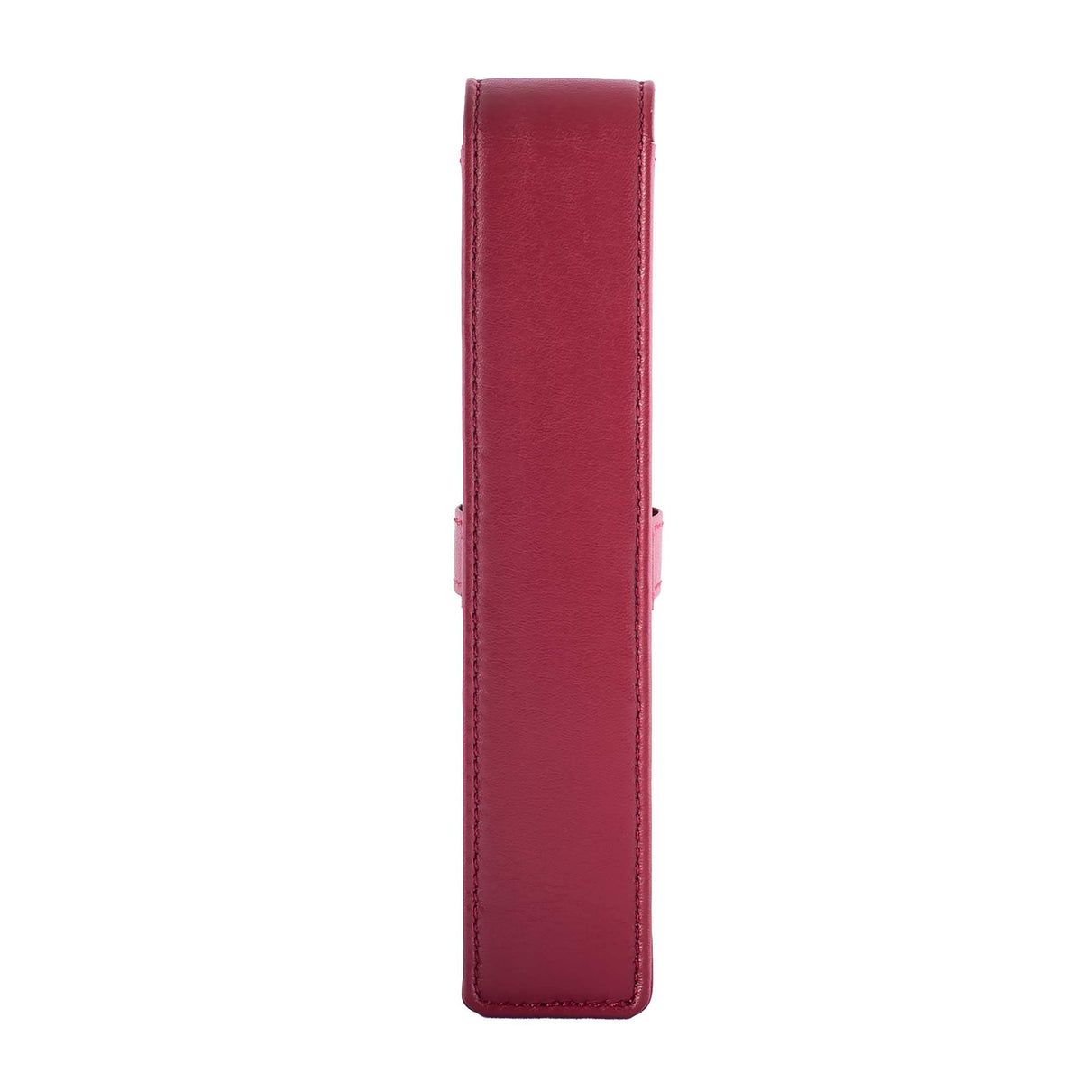 DiLoro Leather Single Pen Case Pencil Pouch Holder for One Fountain Ballpoint Rollerball Pen and Pencil (Red)