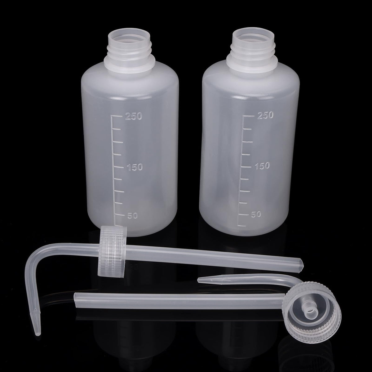 DEPEPE 6-Pack 250ml Squeeze Bottles for Liquids, LDPE Plastic Safety Squirt Bottle with Narrow Mouth & Scale Labels, Small Watering Can for Indoor Plants, Lab Tattoo Cleaning Tools