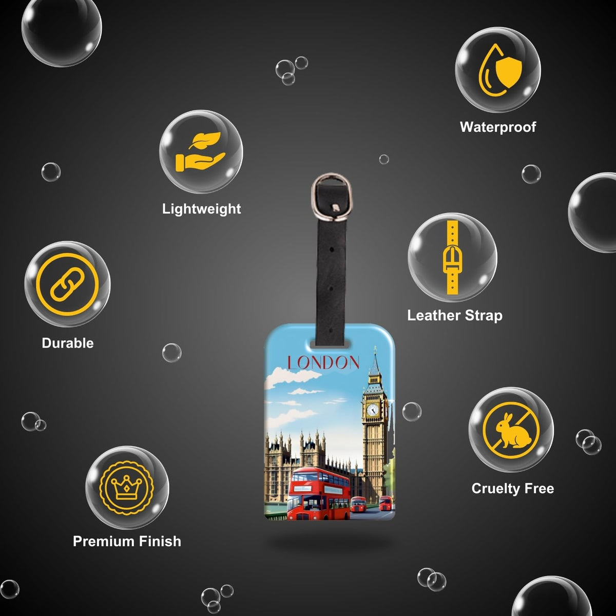[Pack 2] tag8 London Smart Bag tag |Trendy Luggage tag ID Identification | Suitcase Tag | Fashionable Digital Name tag | Airline Compliant, SITA World Tracer Code Enabled | Travel Gift idea
