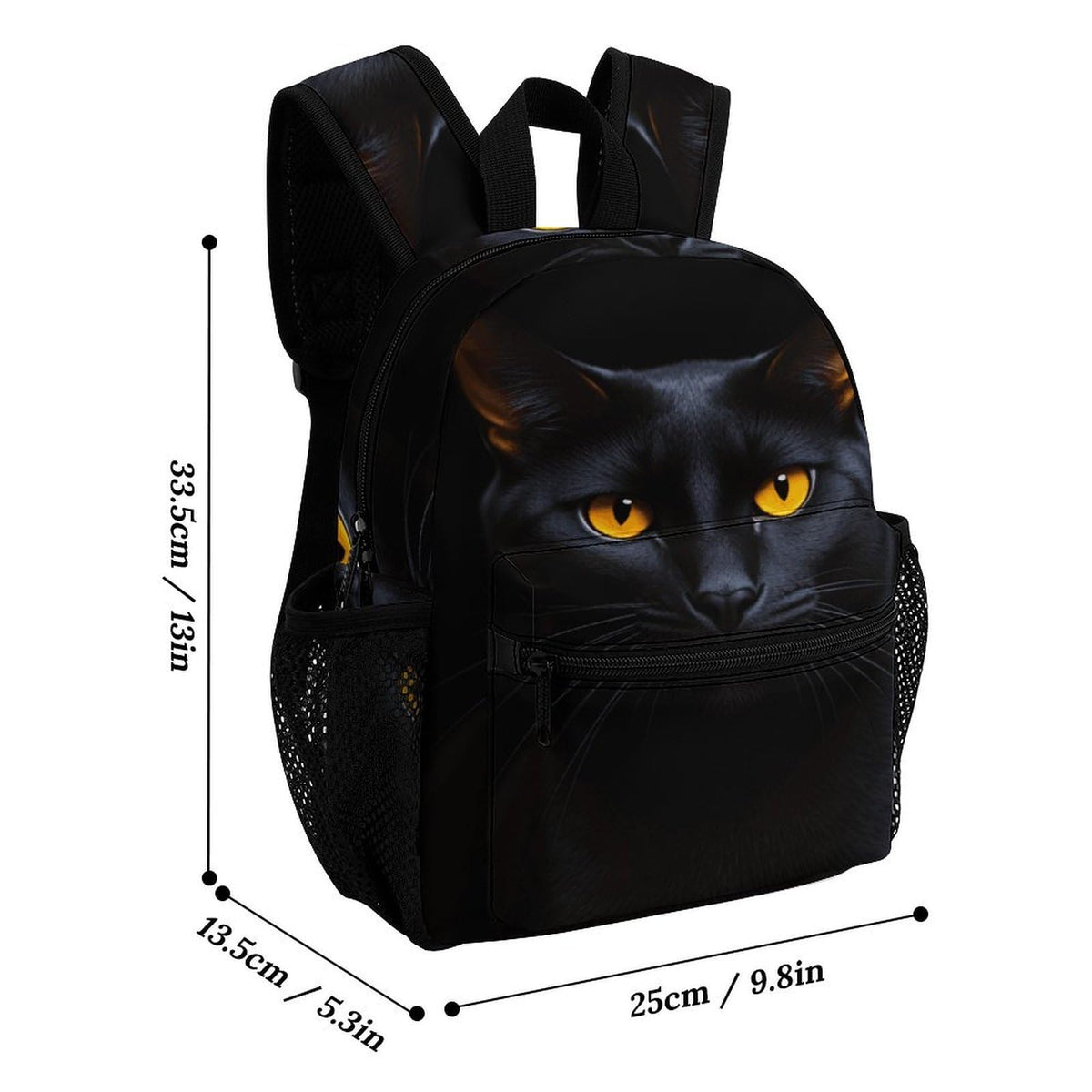 SKHJCY Black Cat Mini Backpack for Women, 13 Inch Lightweight Fashion Daypack, Durable Small Rucksack with Side Pockets, Casual Travel Bag for Teens And Adults