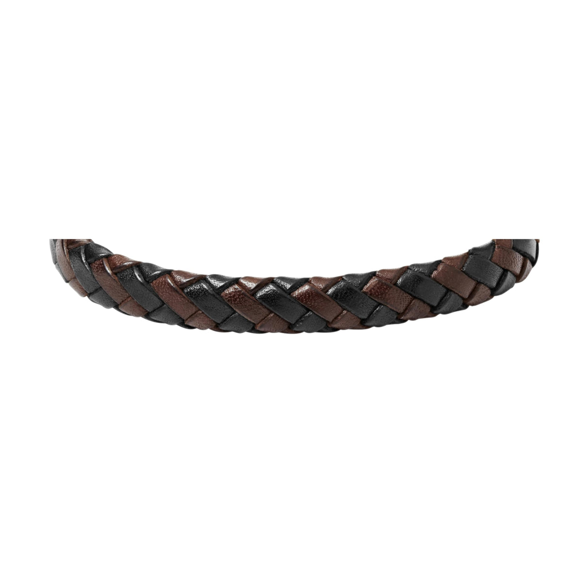 Fossil Men's Leather Braided Leather Bracelet, Color: Black/Brown (Model: JA5932716)