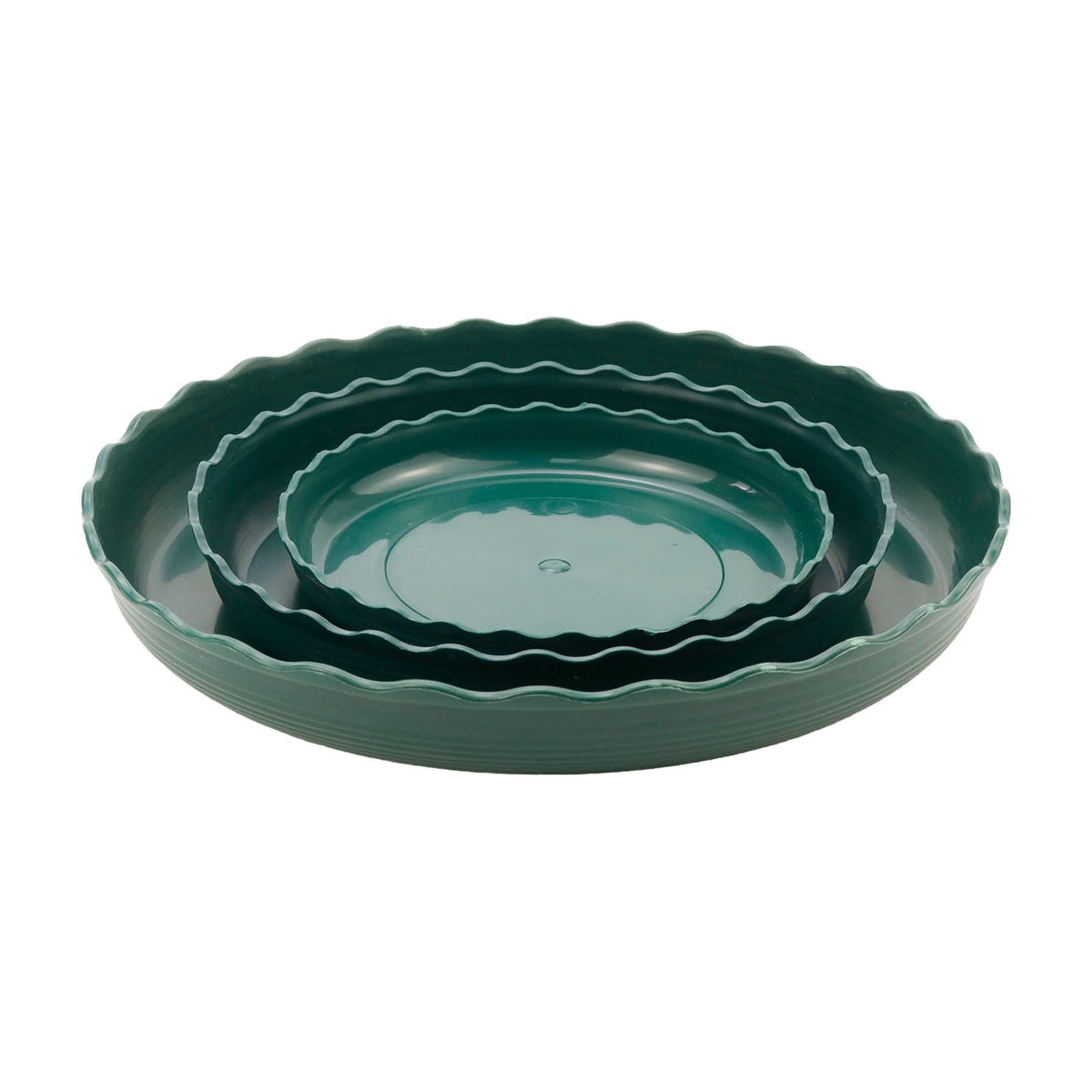 Dnyta 12pcs Dark Green Plant Saucer Plastic Planter Water Tray Flower Saucers Plates for Indoor Outdoor Plants (6" /8" / 10")
