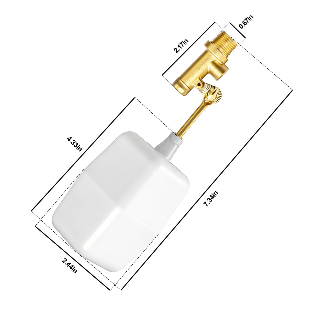 GASHER 2PCS 3/8" Water Float Valve, Water Level Controller for Water Troughs, Fountains, Water fountains, Water Tanks, Ponds