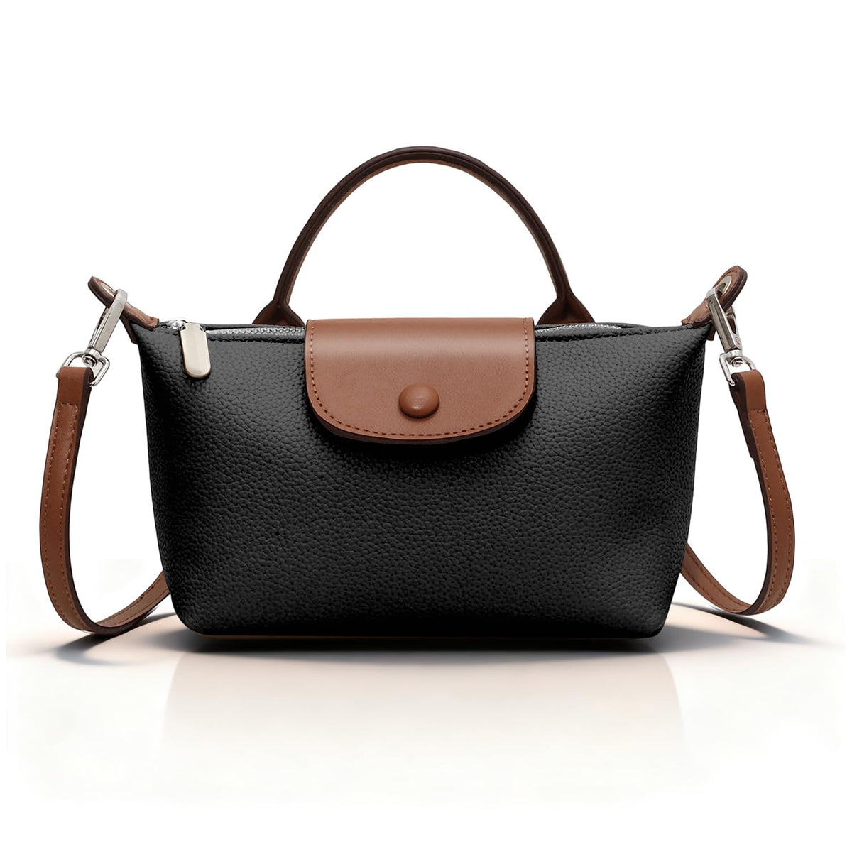sagact Chic Dumpling Crossbody Bag for Women - Soft Vegan Leather Side Sling Pouch with Anti-Theft Hidden Pocket - Lightweight Mini Messenger Purse for Travel, Shopping and Daily Use (8.66" x 5.12")