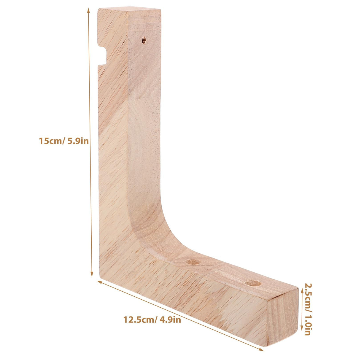 Happyyami Wooden Plant Hanging Hooks 2pcs Heavy Duty Wall Mount Brackets for Indoor and Outdoor Plant Hangers Natural Wood Color