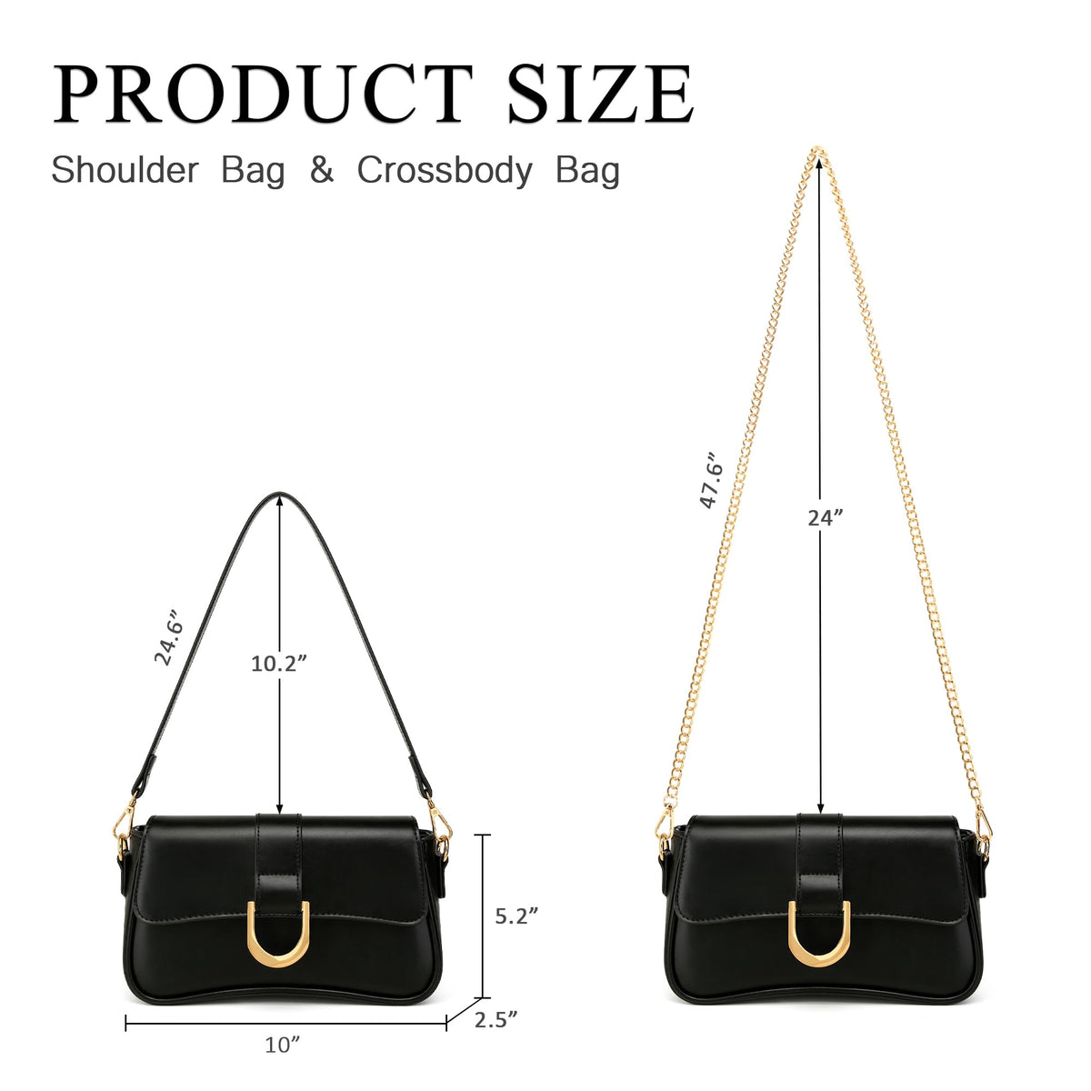 KKXIU Shoulder Bag for Women, Small Handbag Cute Purse Retro Clutch Underarm Hobo Bag, Black