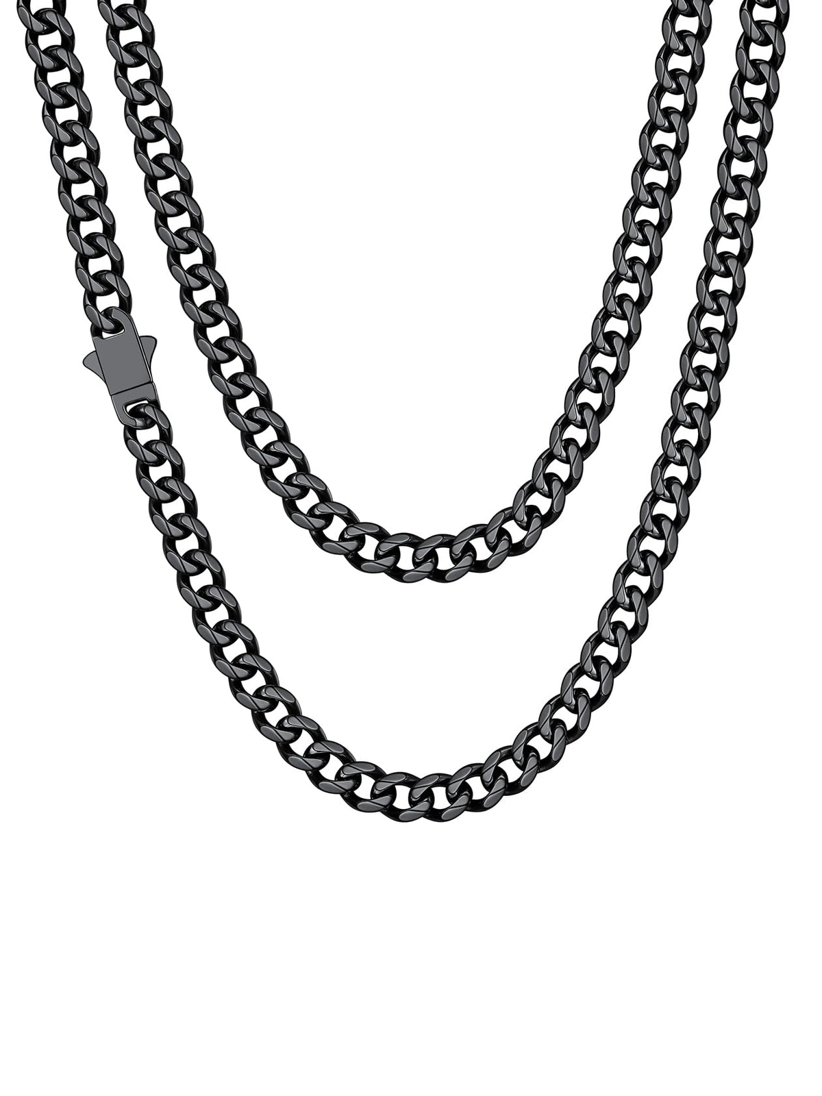 ChainsHouse Black Chain for Men Stainless Steel Cuban Link Chain Miami Necklace Hip Hop Metal Plated Women Jewelry