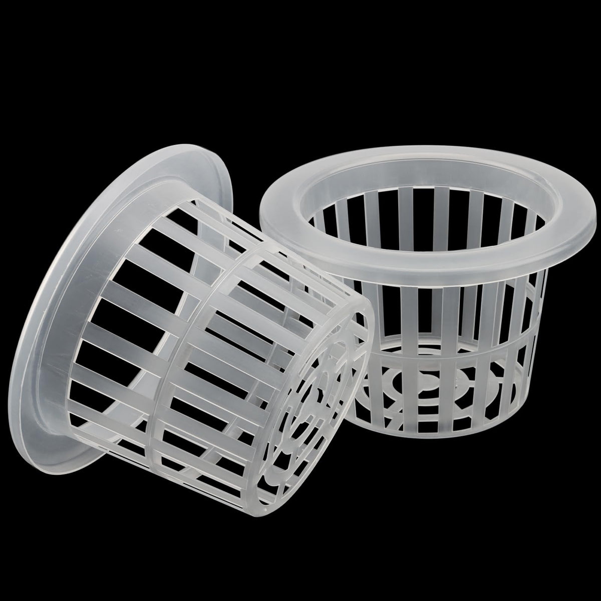 JOIKIT 50 Pack 4 Inch Plastic Net Cups Pots, Hydroponics Growing Net Pots, Garden Slotted Mesh Net Cups for Hydroponics Aquaponics Orchids, Clear