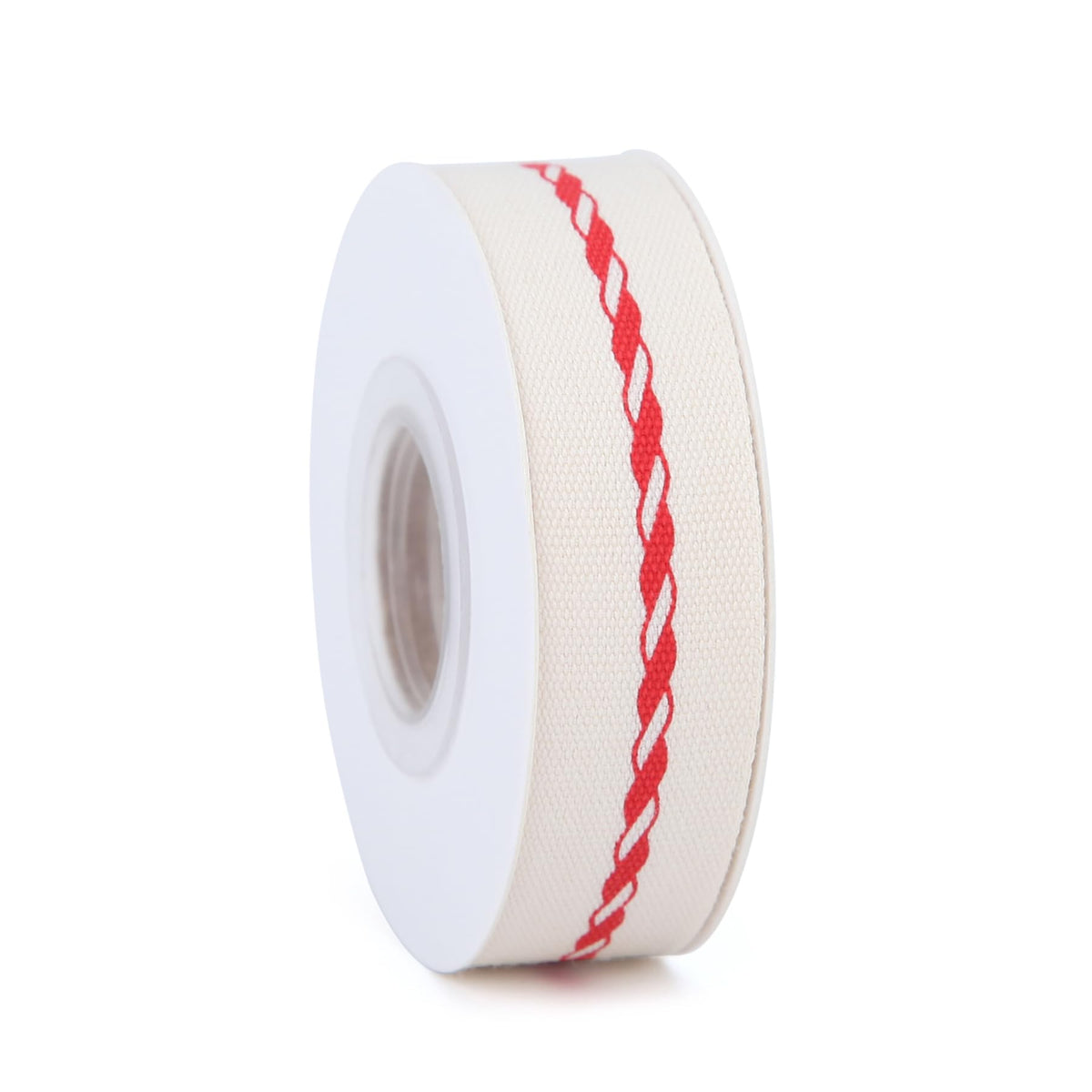 Meseey 4 Rolls 20 Yards 5/8 Inch Christmas Candy Peppermint Ribbon Red and White Stripe Cotton Ribbons for Gift Wrapping, Wreath,Tree Decoration, Outdoor Deco (Red)