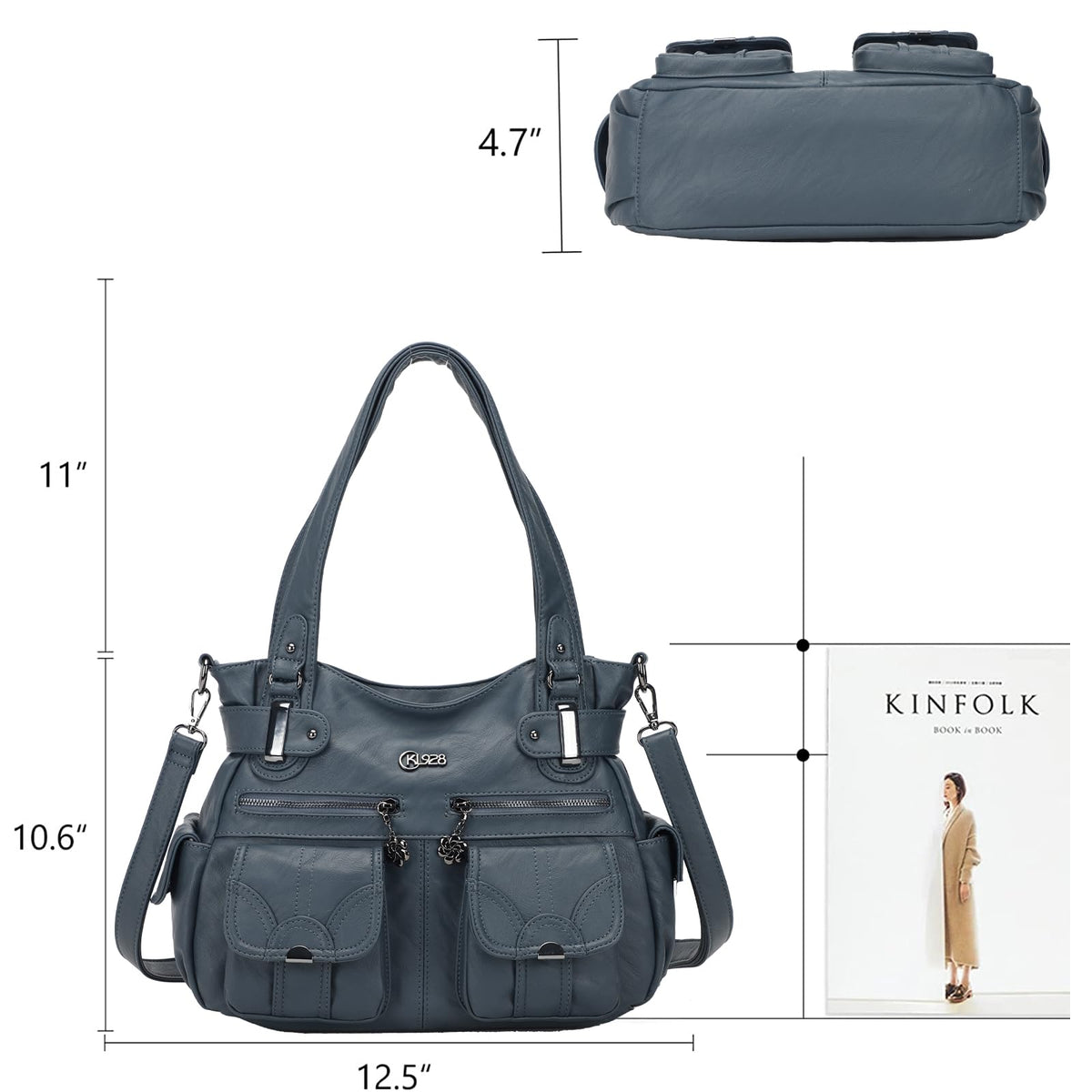 Purses and Handbags for Women Large Hobo Shoulder Bags Soft PU Leather Multi-Pocket Tote Bag