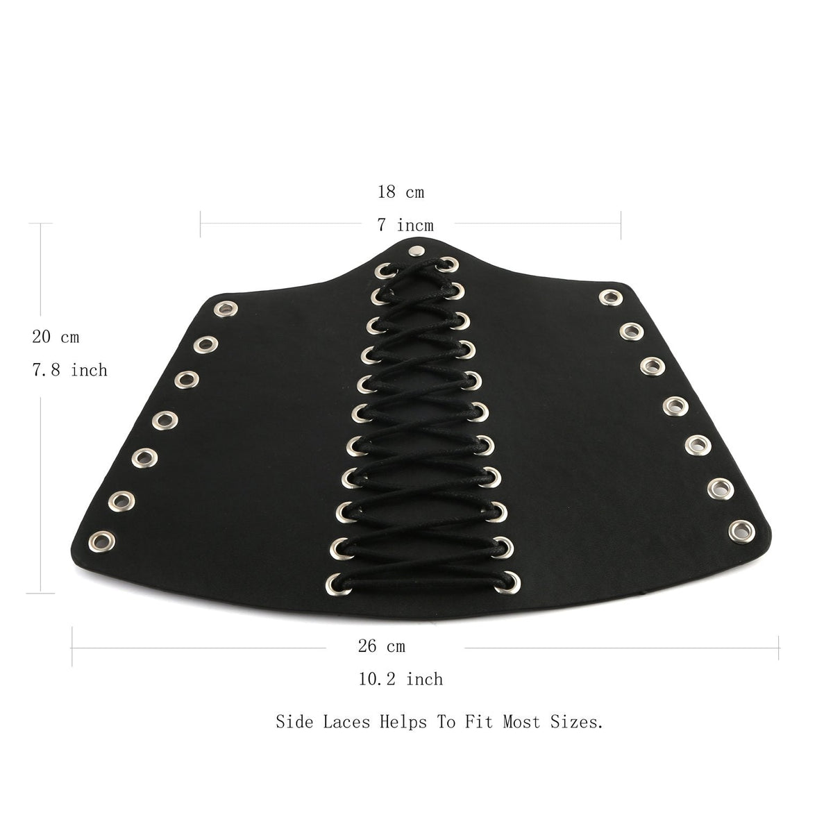 HZMAN 2 Pack Unisex Faux Back Leather Gauntlet Wristband Wide Bracer Arm Armor Cuff (Black 2Pcs)