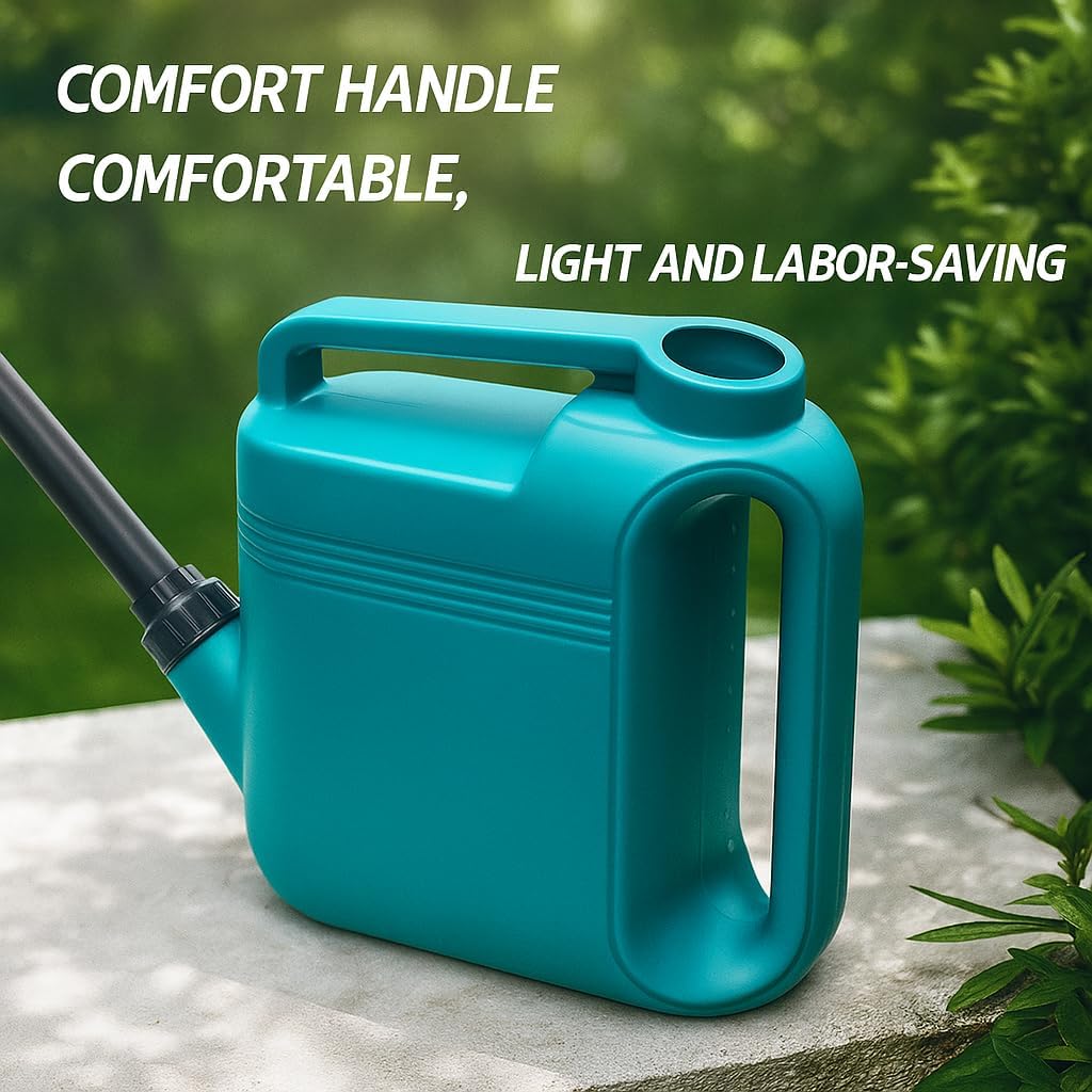3-Pack 2 Gallon Watering Can, Garden Watering Can Outdoor, Large Plant Watering Can with Long Spout, Non-Slip Handle, Leak-Proof Plastic Watering Can