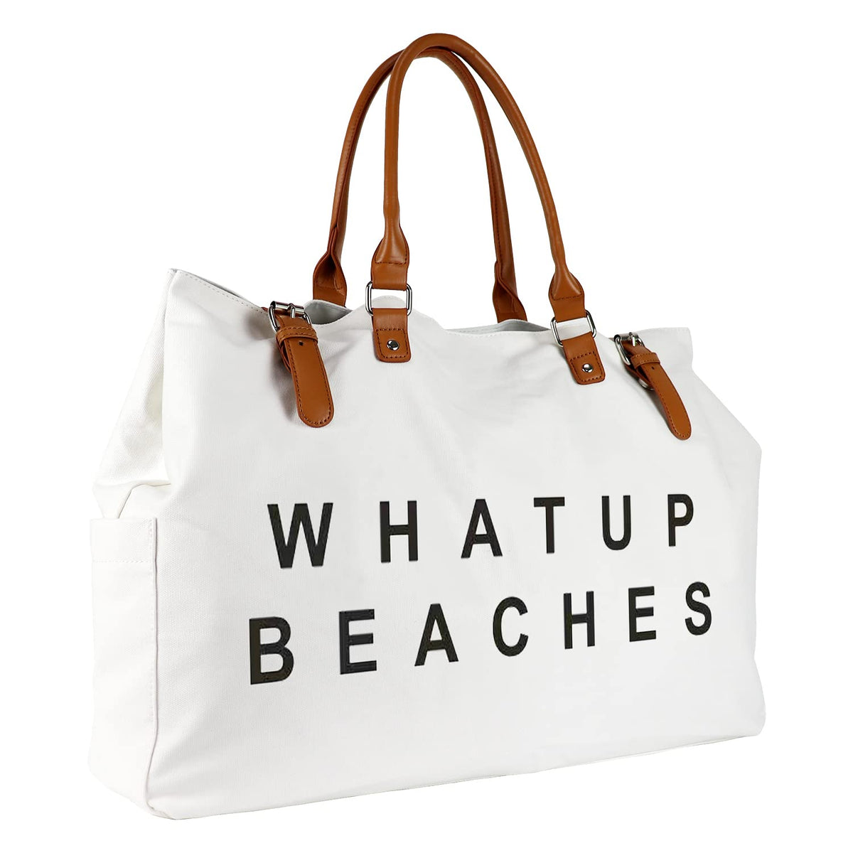 Lamyba Beach Bag with Vegan Leather Handle, Extra Large Beach Bag for Women Waterproof Sandproof